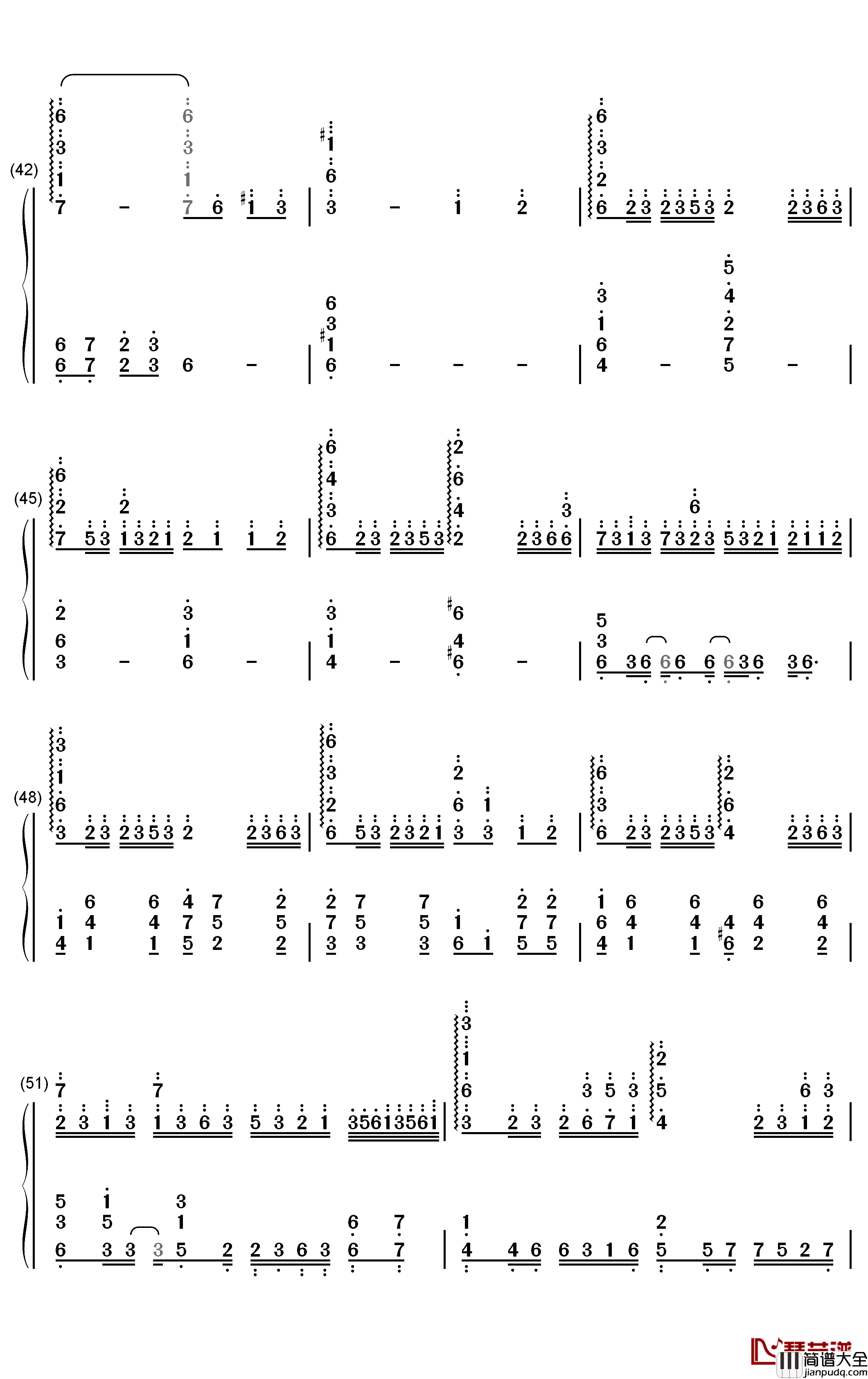 Letter钢琴简谱_数字双手_iris