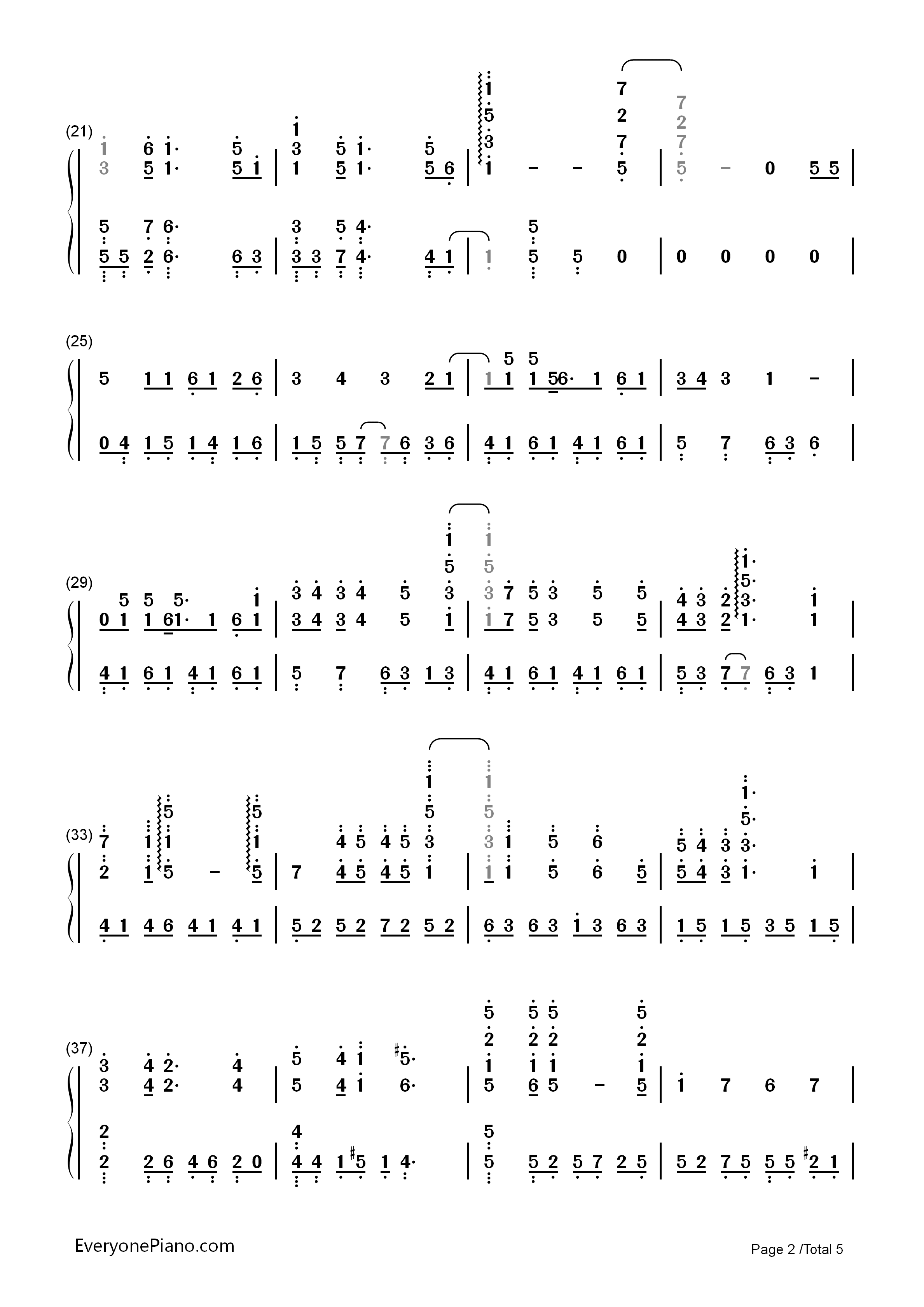 Elemental_World钢琴简谱_ChouCho演唱