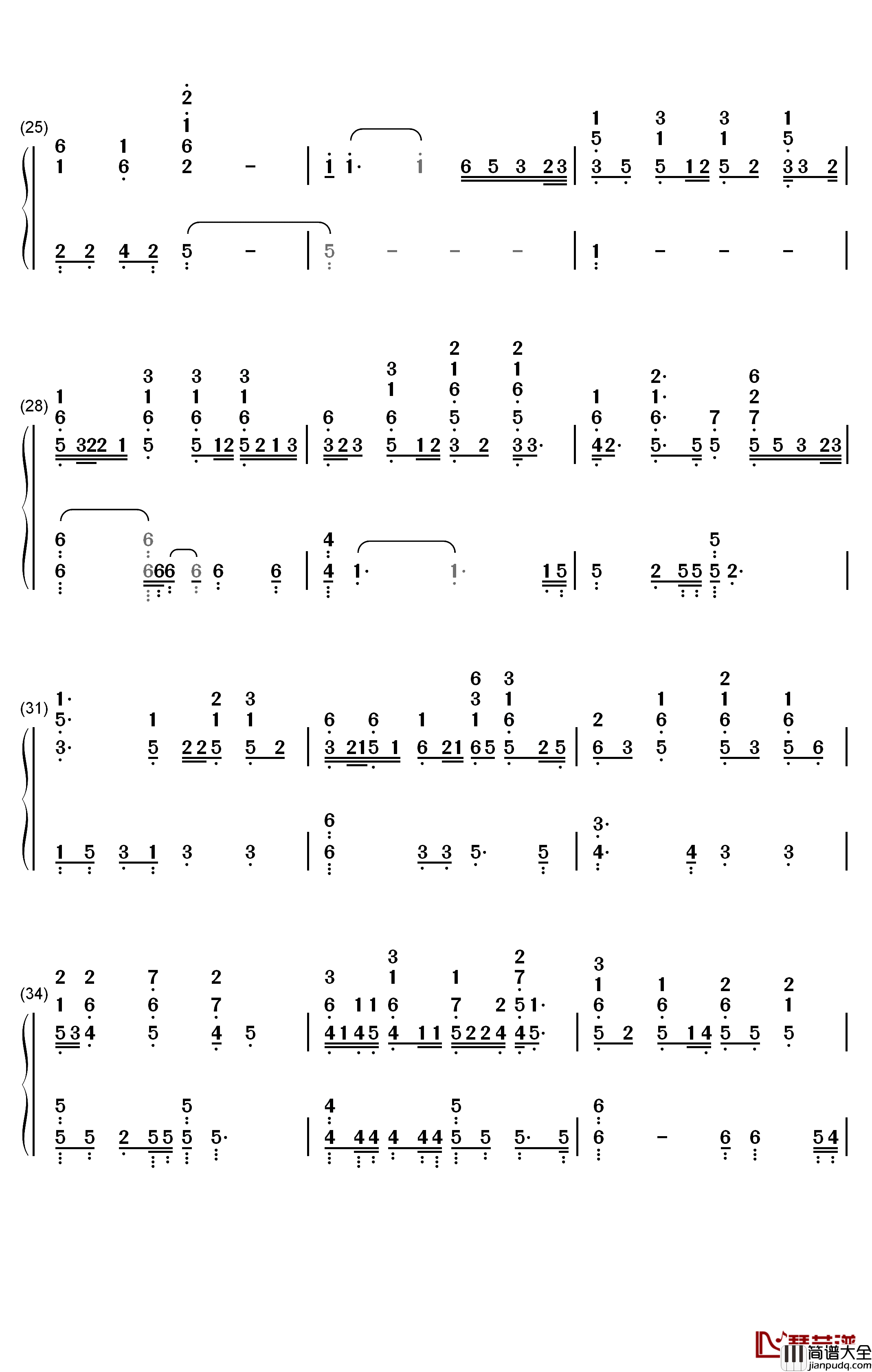 I_LUV_U钢琴简谱_数字双手_刘宪华