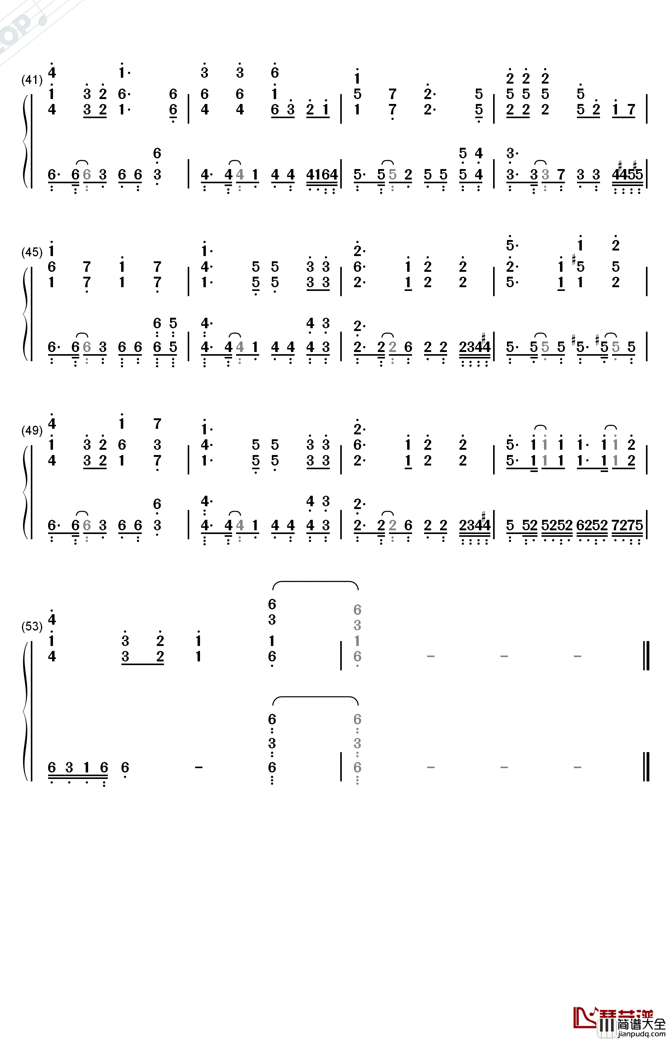 Veil钢琴简谱_数字双手_须田景凪