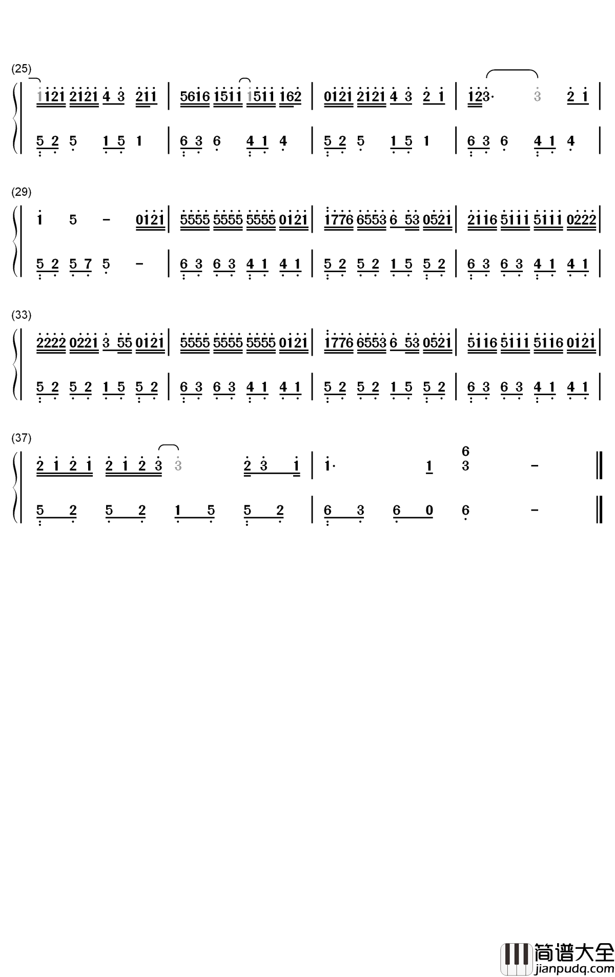 还是分开钢琴简谱_数字双手_张叶蕾