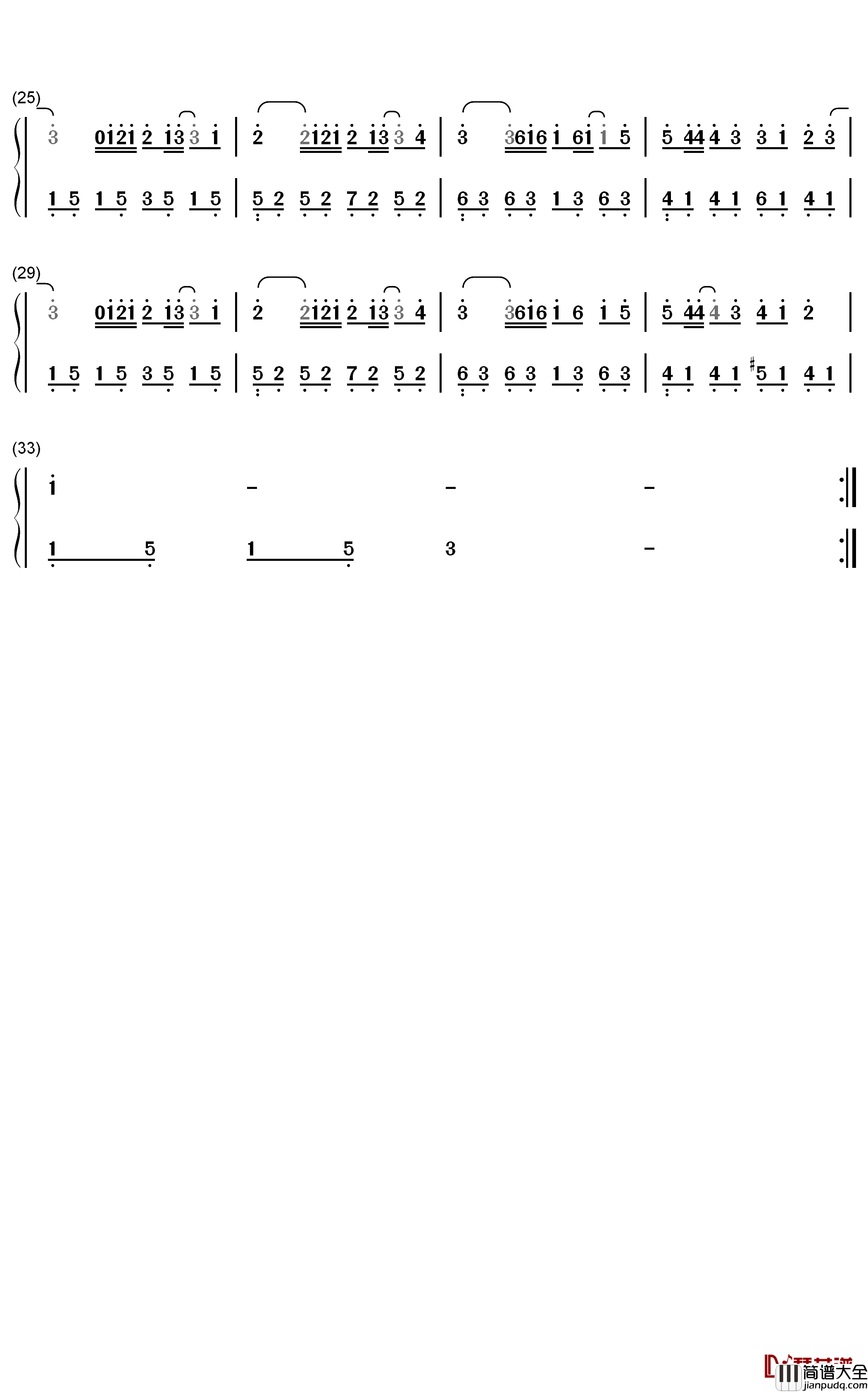 我是如此相信钢琴简谱_数字双手_周杰伦