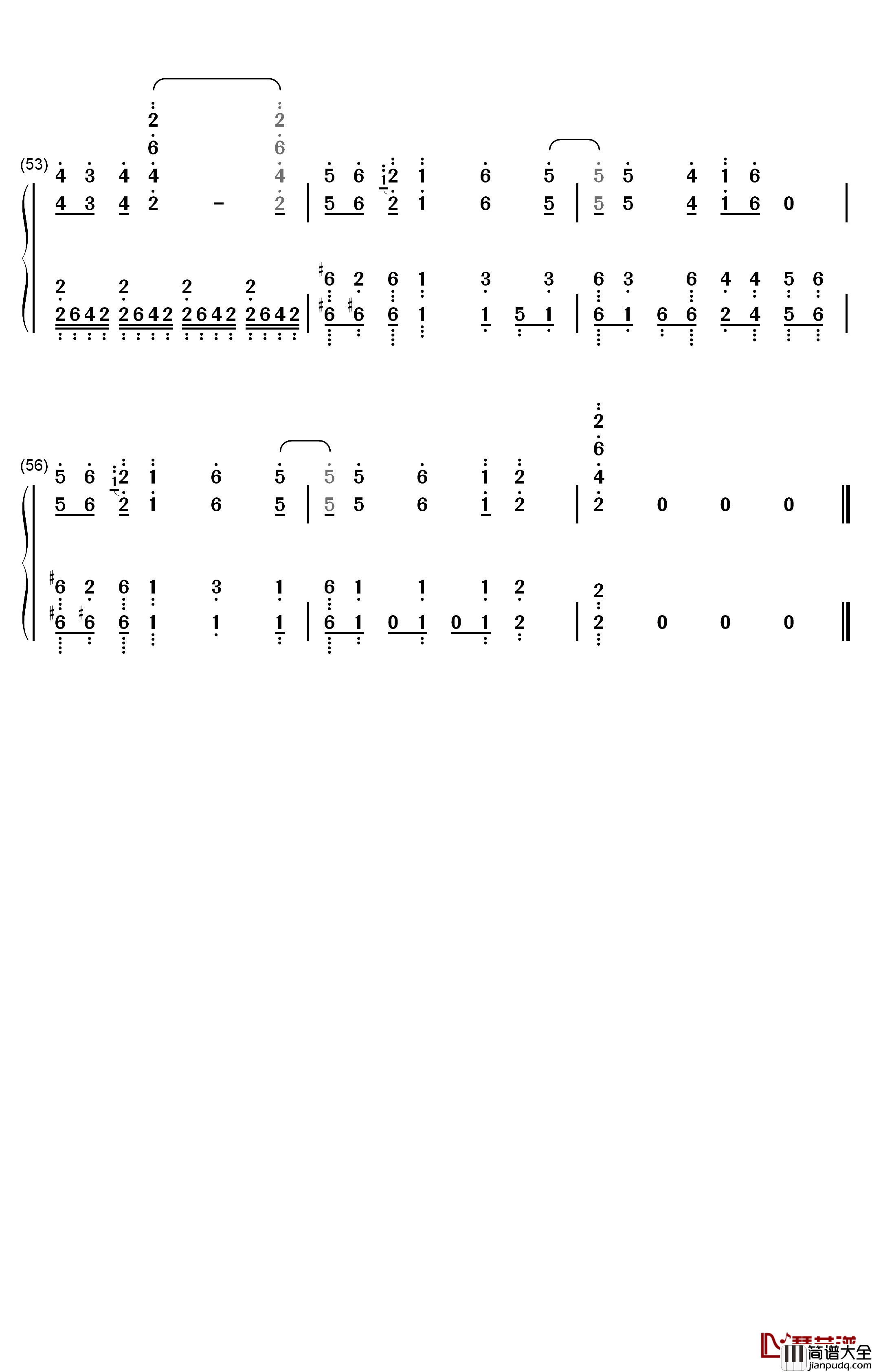 アネクドット钢琴简谱_数字双手_ももすももす