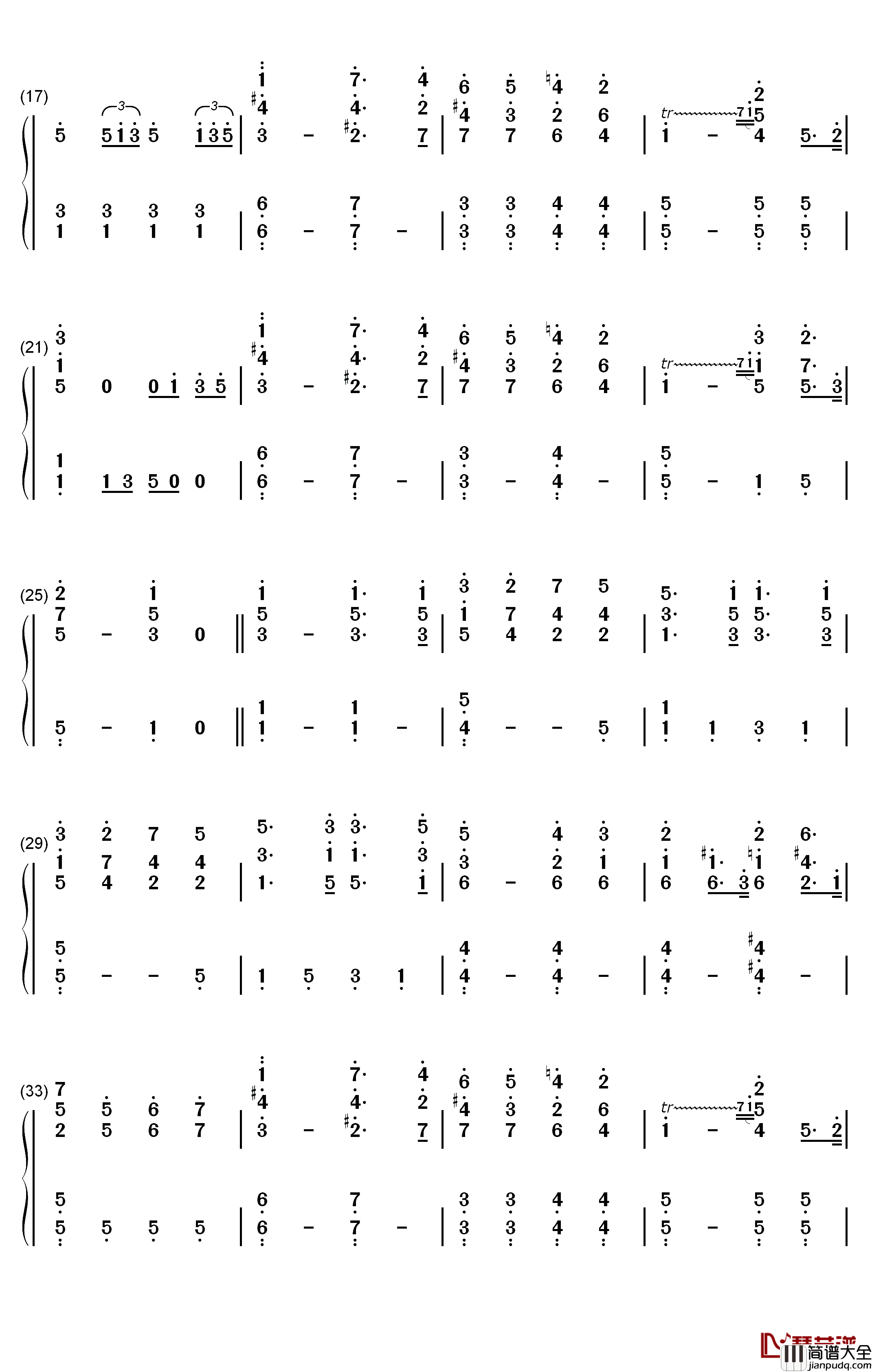 Wedding_March钢琴简谱_数字双手_门德尔松