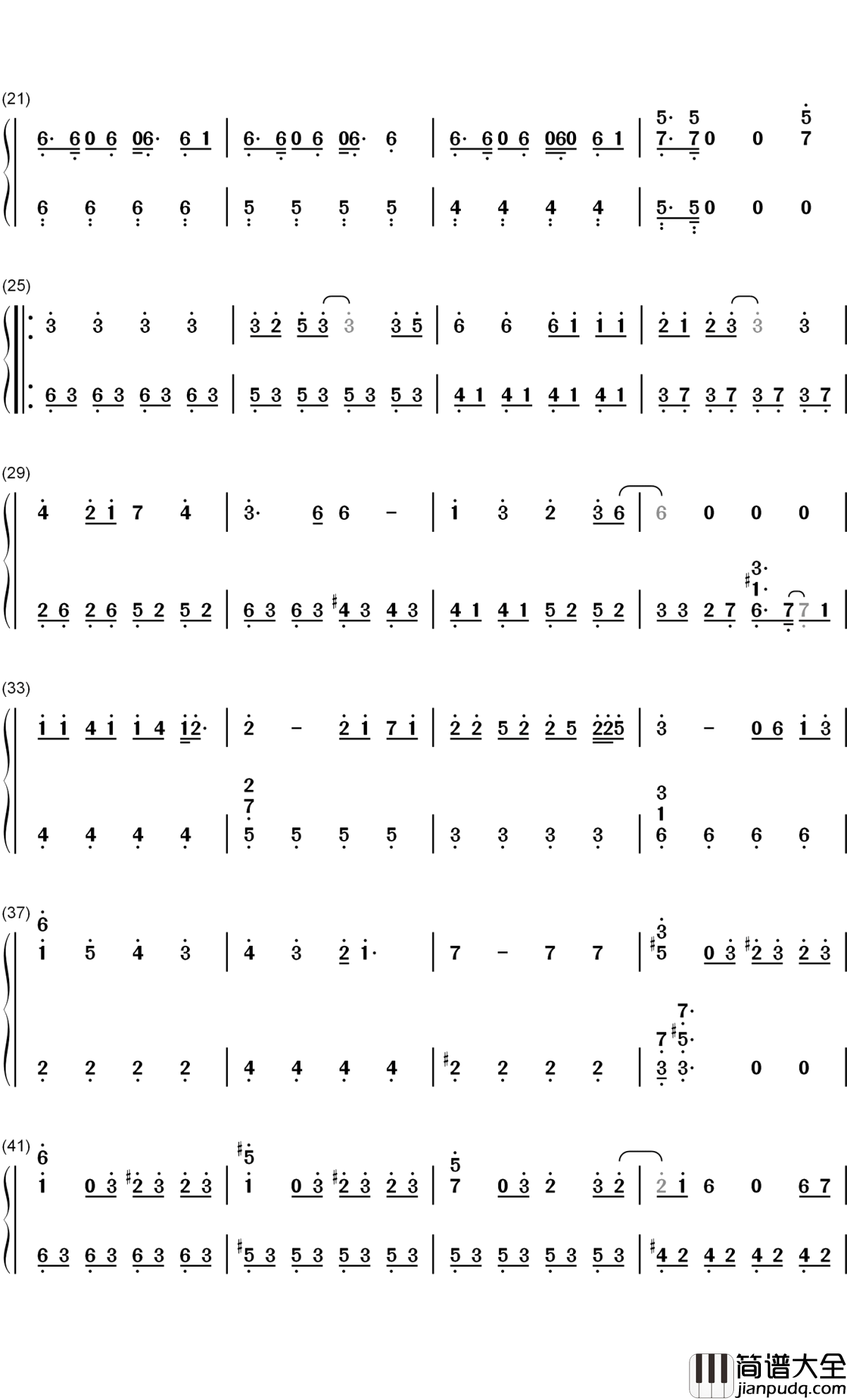 瞳のスクリーン钢琴简谱_数字双手_Hey!_Say!_JUMP