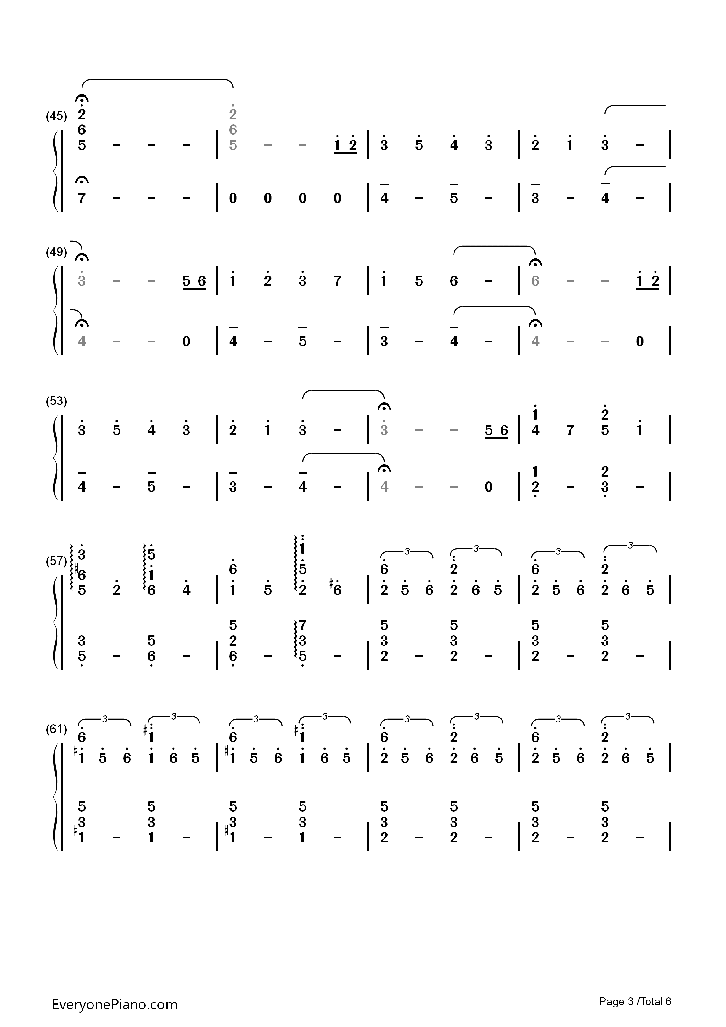 三葉のテーマ钢琴简谱_RADWIMPS演唱