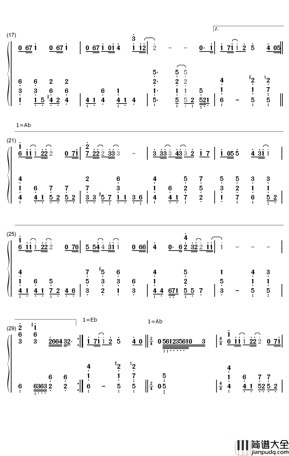 梦の河钢琴简谱_数字双手_AKB48