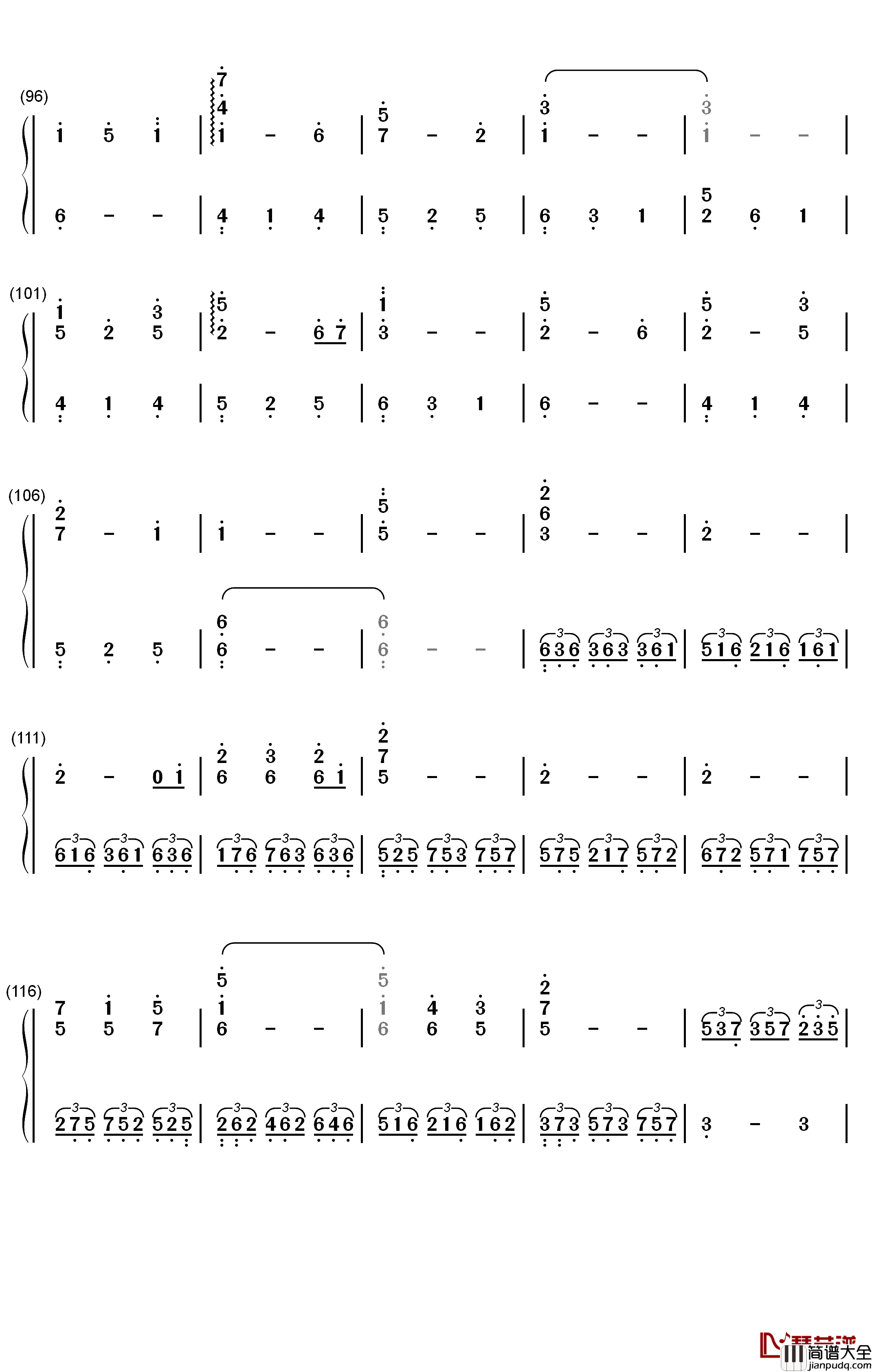 Unlasting钢琴简谱_数字双手_LiSA