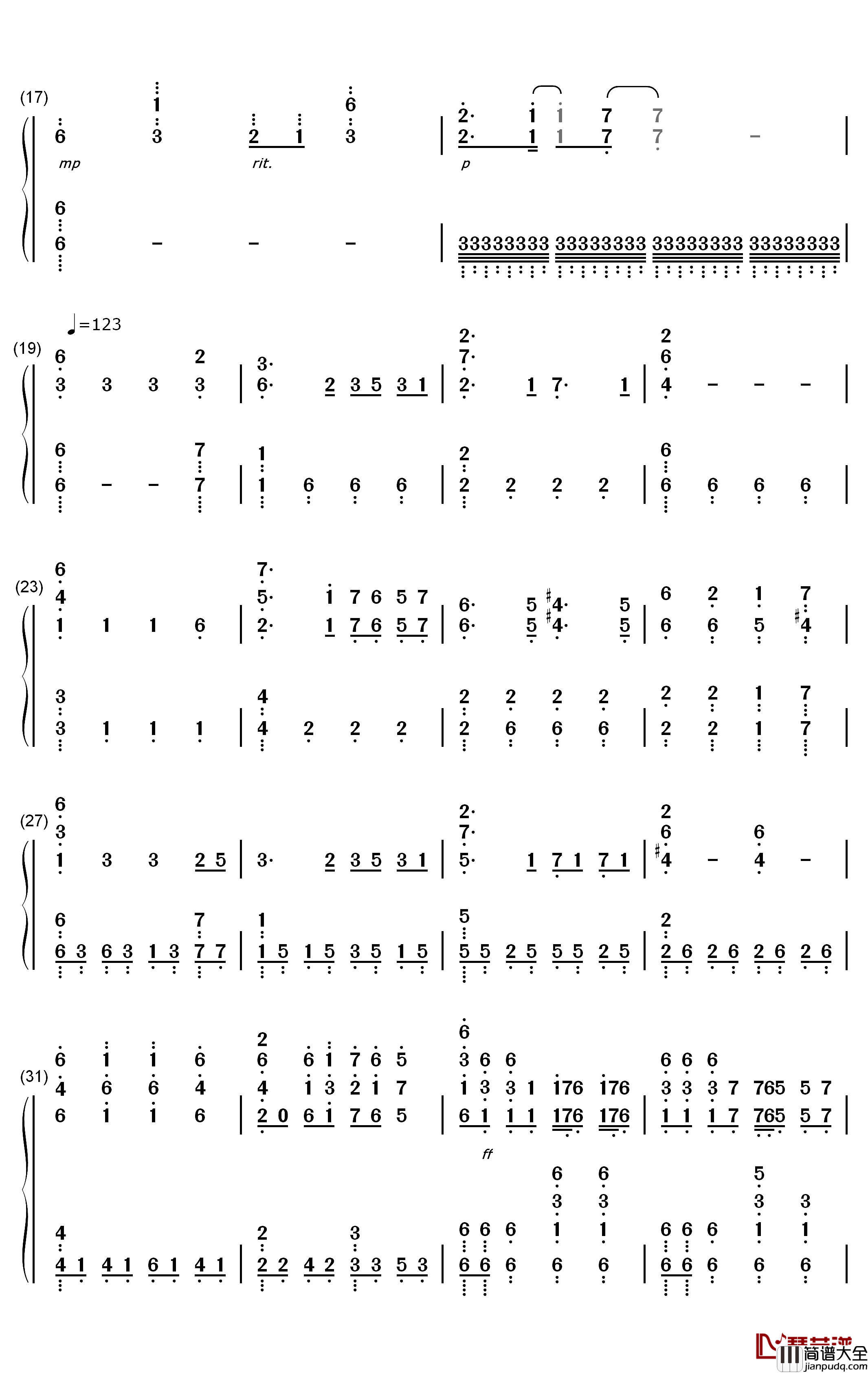 The_3rd_Anniversary钢琴简谱_数字双手_猎豹移动公司