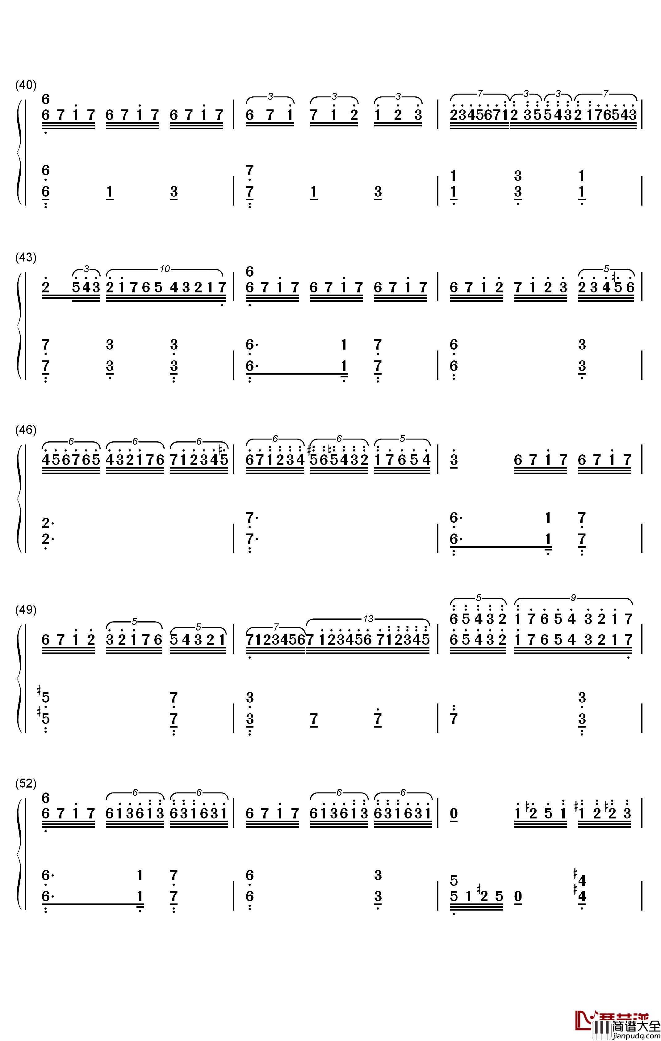 Hedwigs_Theme完整版钢琴简谱_数字双手_John_Williams