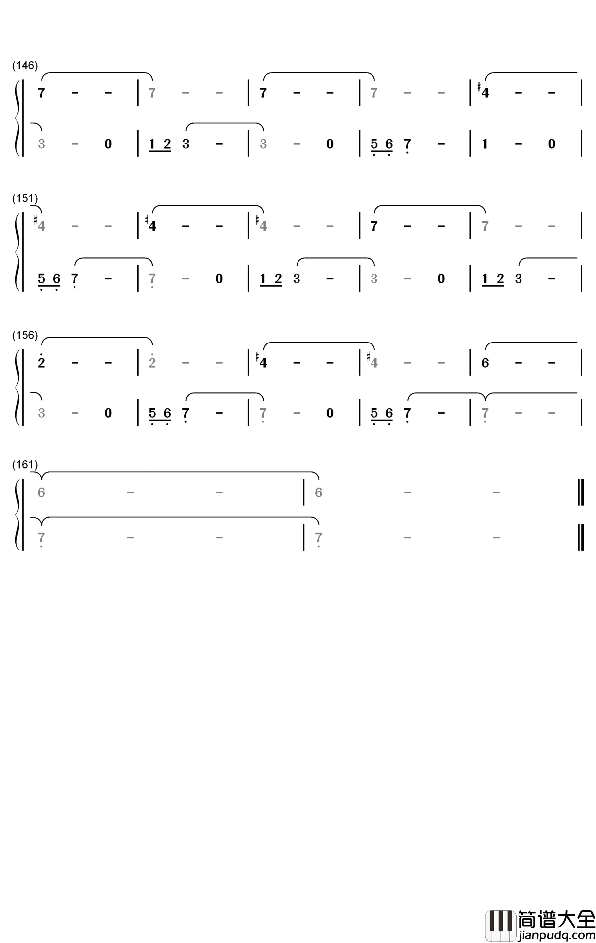 满足钢琴简谱_数字双手_肖战