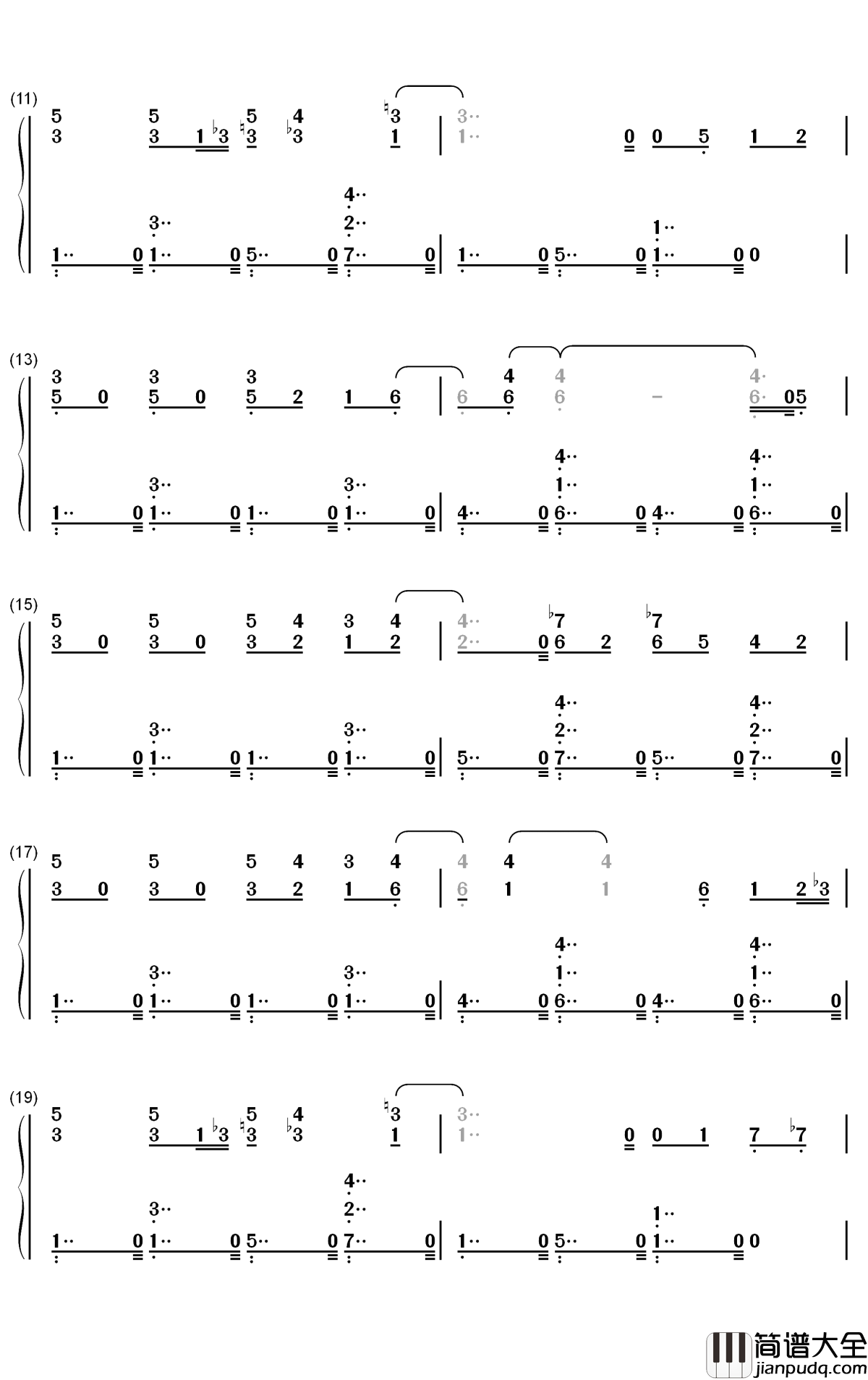 猫之步态舞钢琴简谱_数字双手_戴维·赫勒韦尔