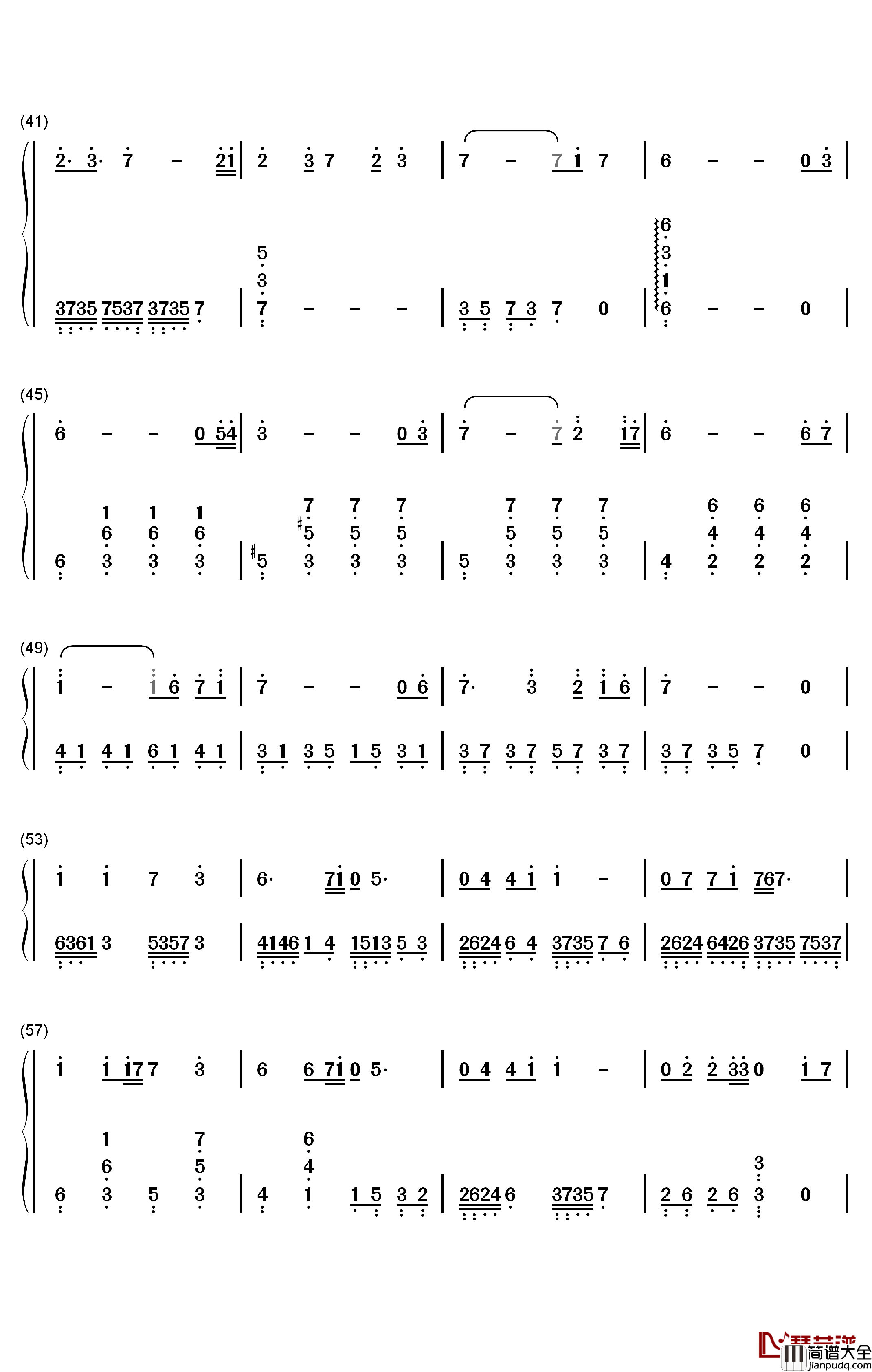 荒城渡钢琴简谱_数字双手_周深