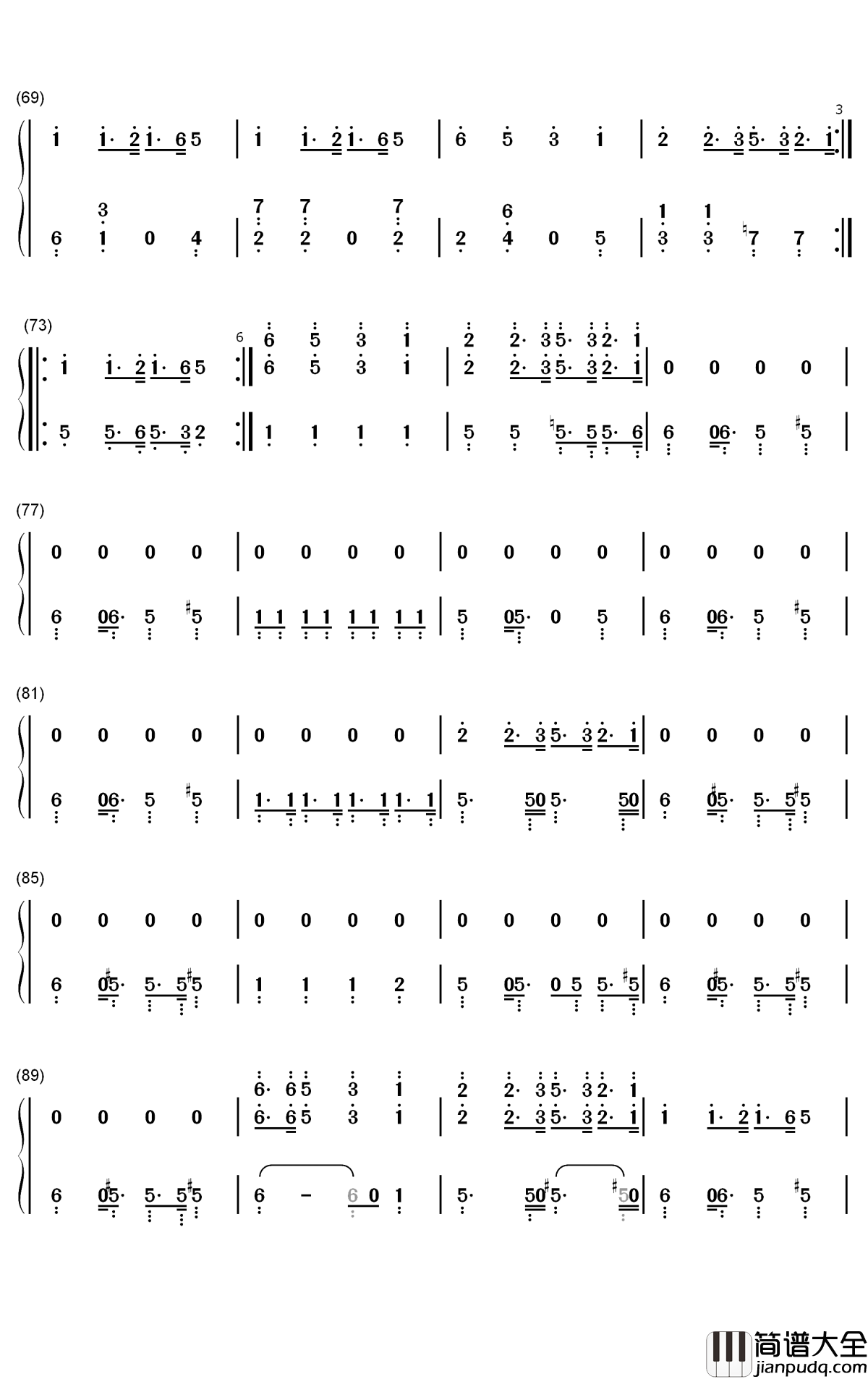 Windfall钢琴简谱_数字双手_TheFatRat