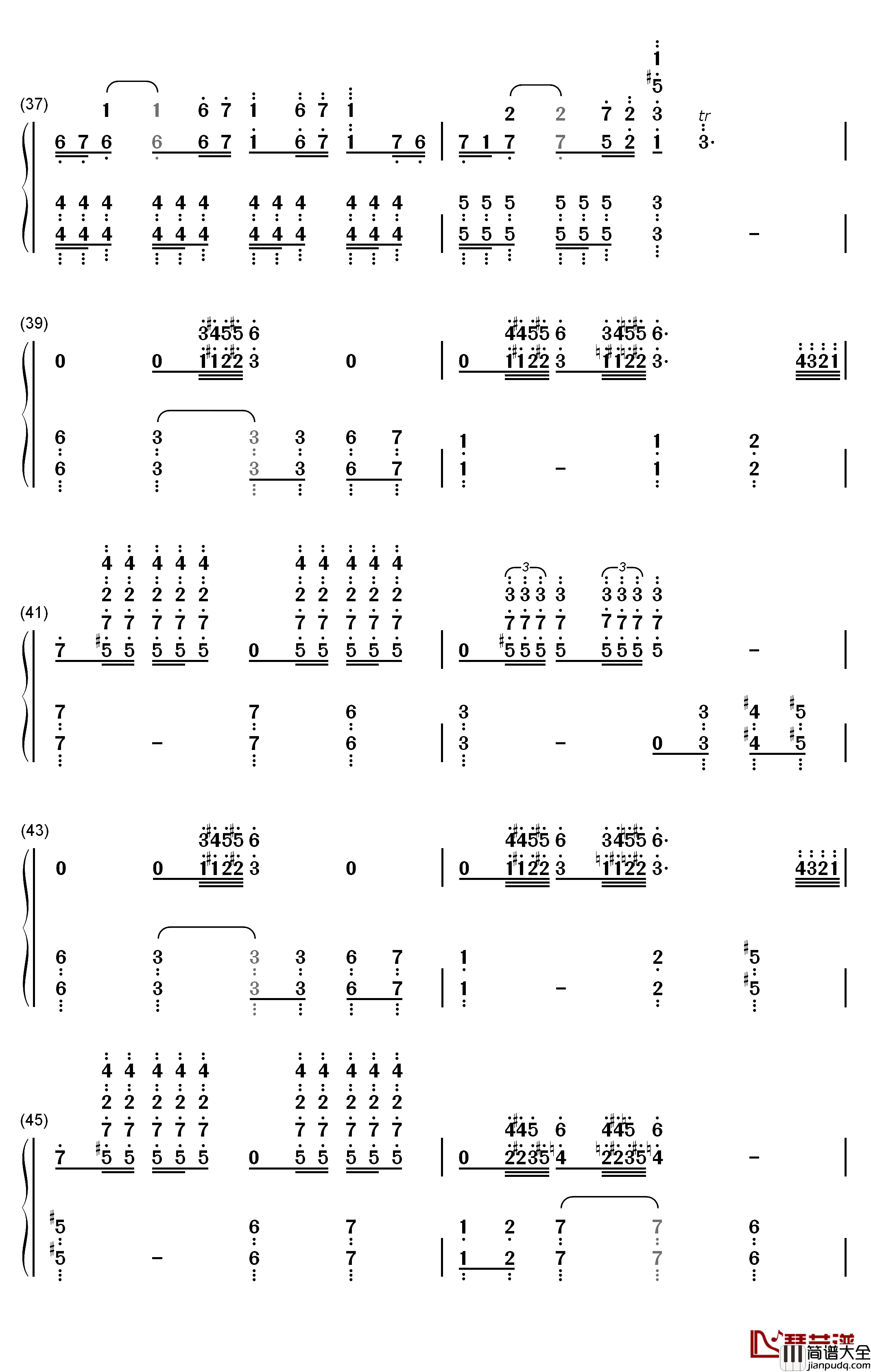 钢铁洪流进行曲钢琴简谱_数字双手_李旭昊