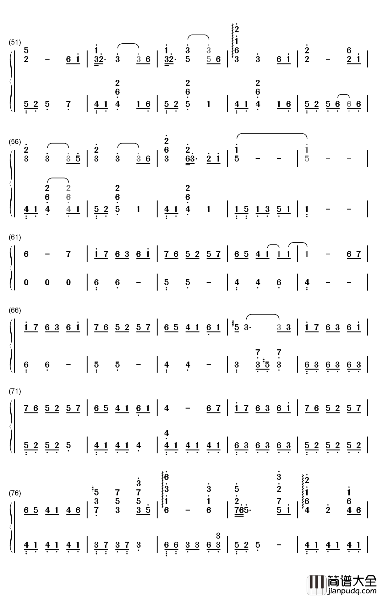 太空钢琴简谱_数字双手_吴青峰