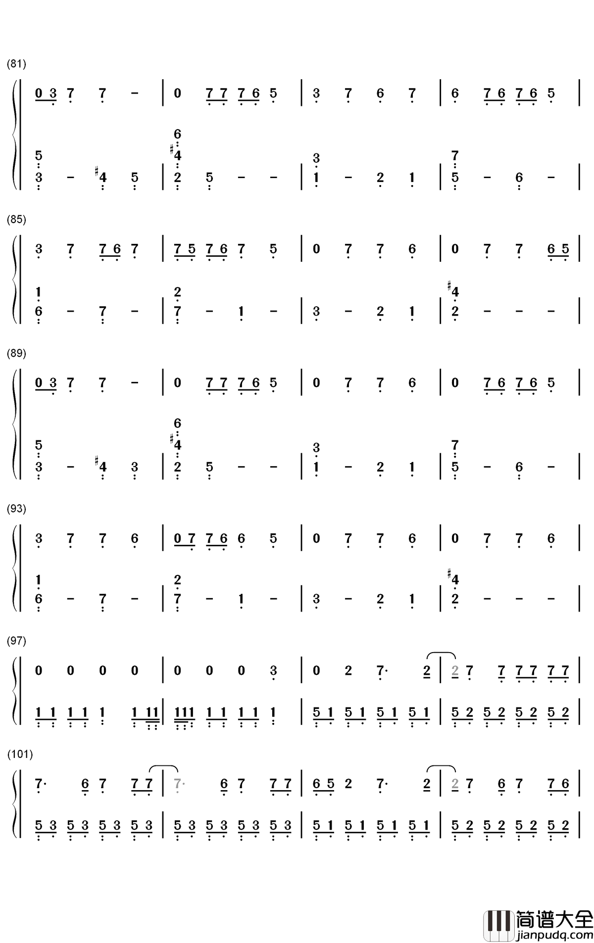 Bloody_Valentine钢琴简谱_数字双手_Machine_Gun_Kelly