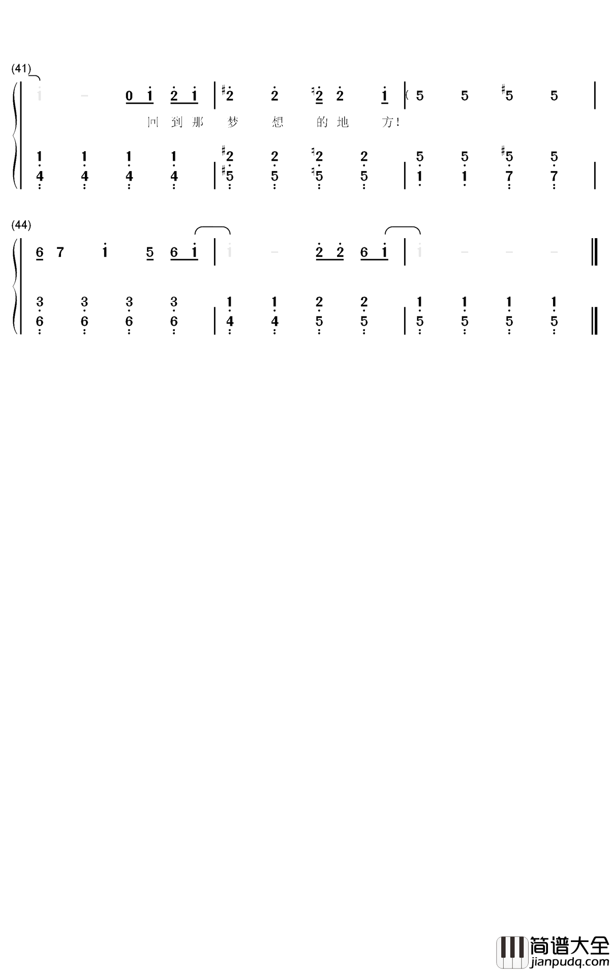 开心往前飞钢琴简谱_数字双手_Vivi_杨菲洋