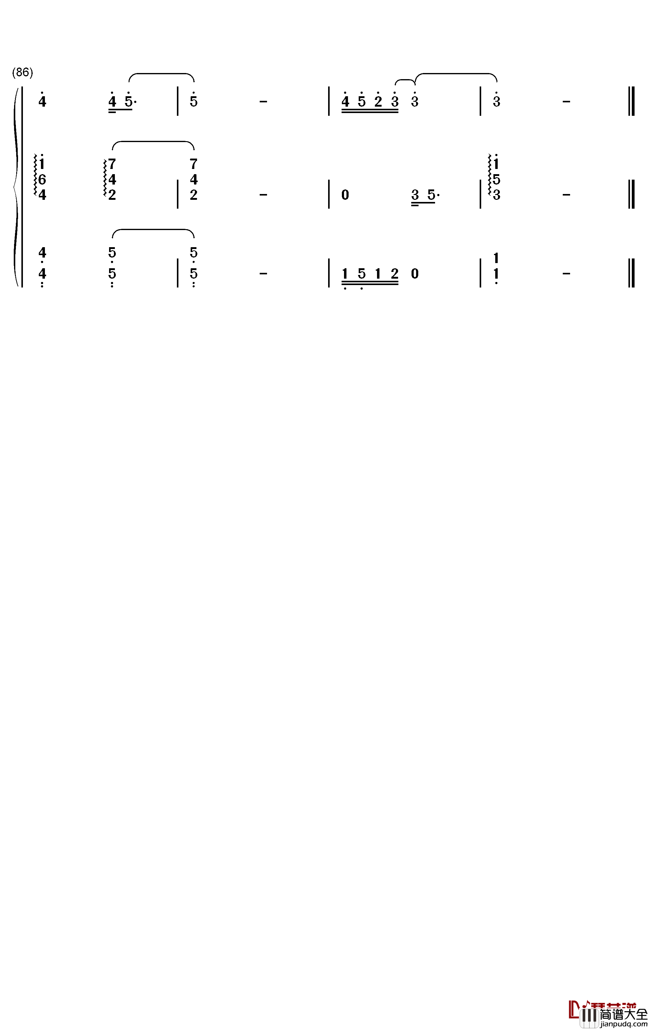 好好爱你钢琴简谱_数字双手_苏打绿