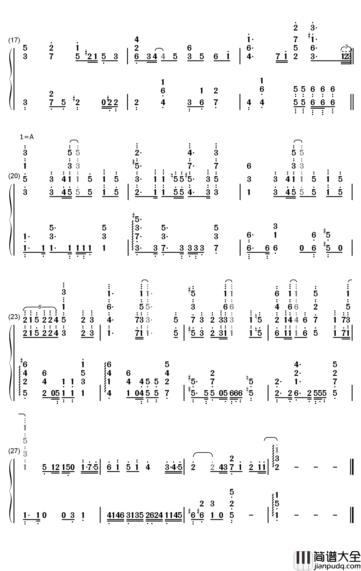 ココロソマリ钢琴简谱_数字双手_水濑祈