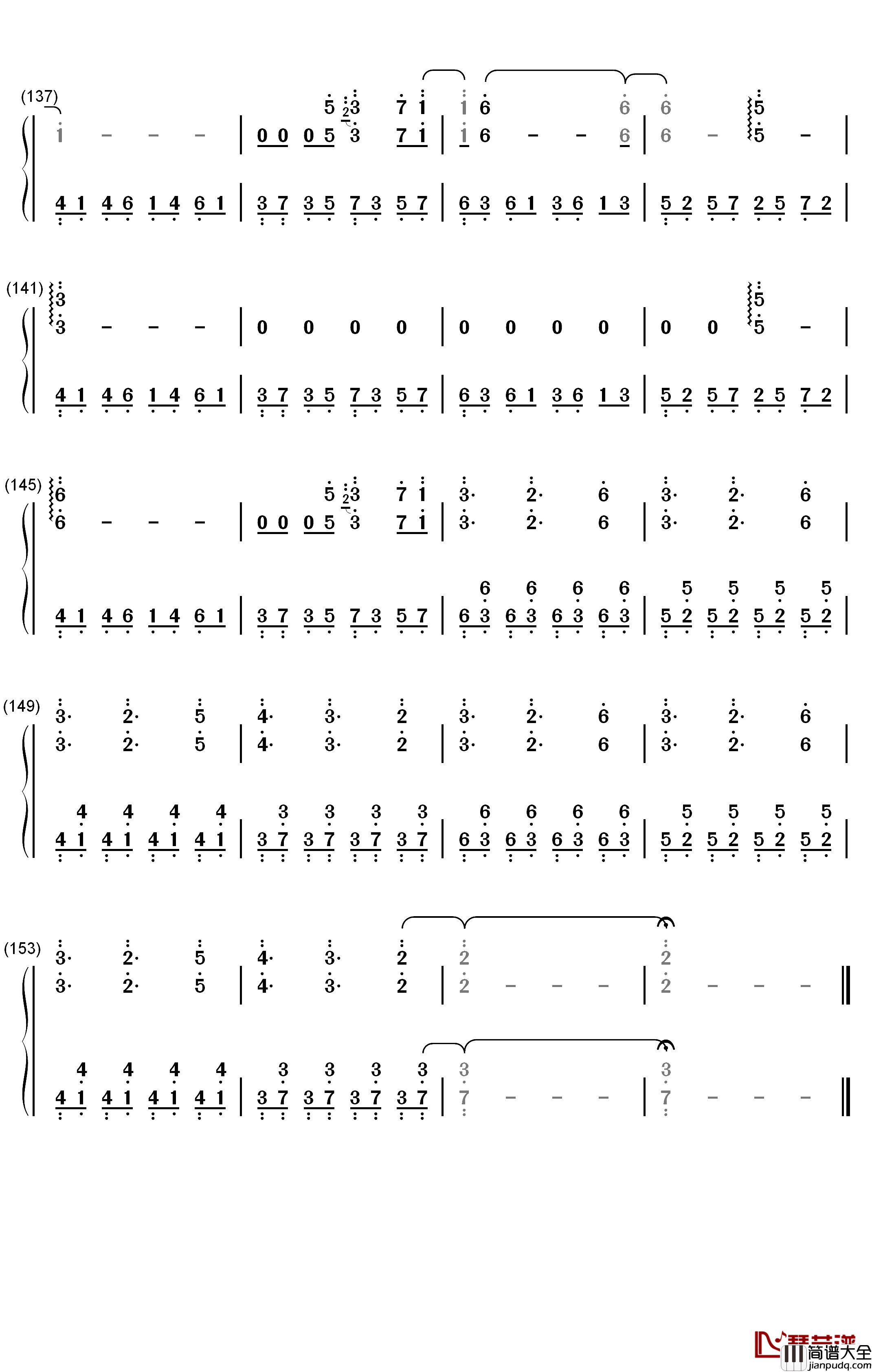 Schwarzer_Regen钢琴简谱_数字双手_初音未来