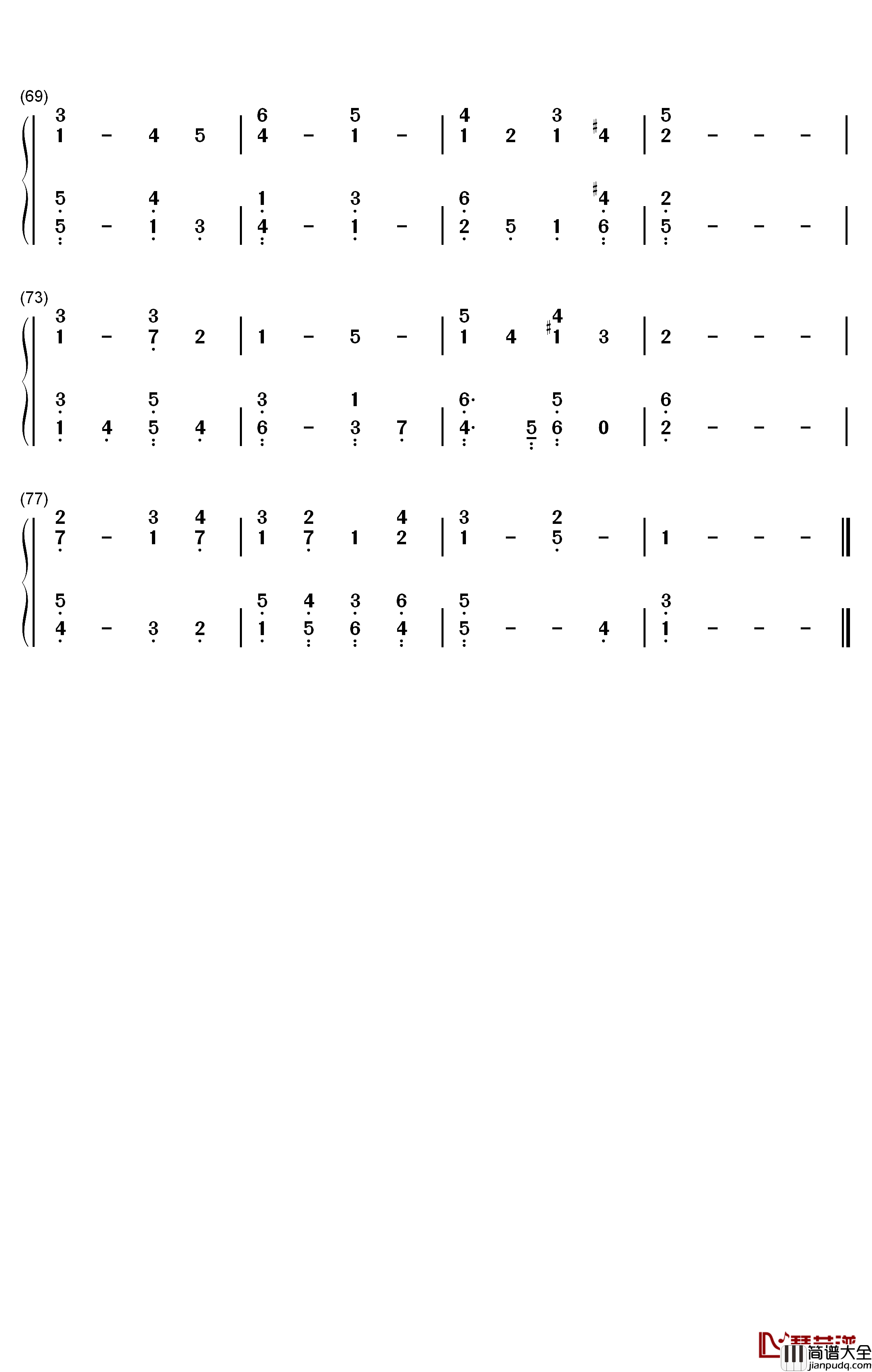 Abide_with_Me钢琴简谱_数字双手_William_Henry_Monk