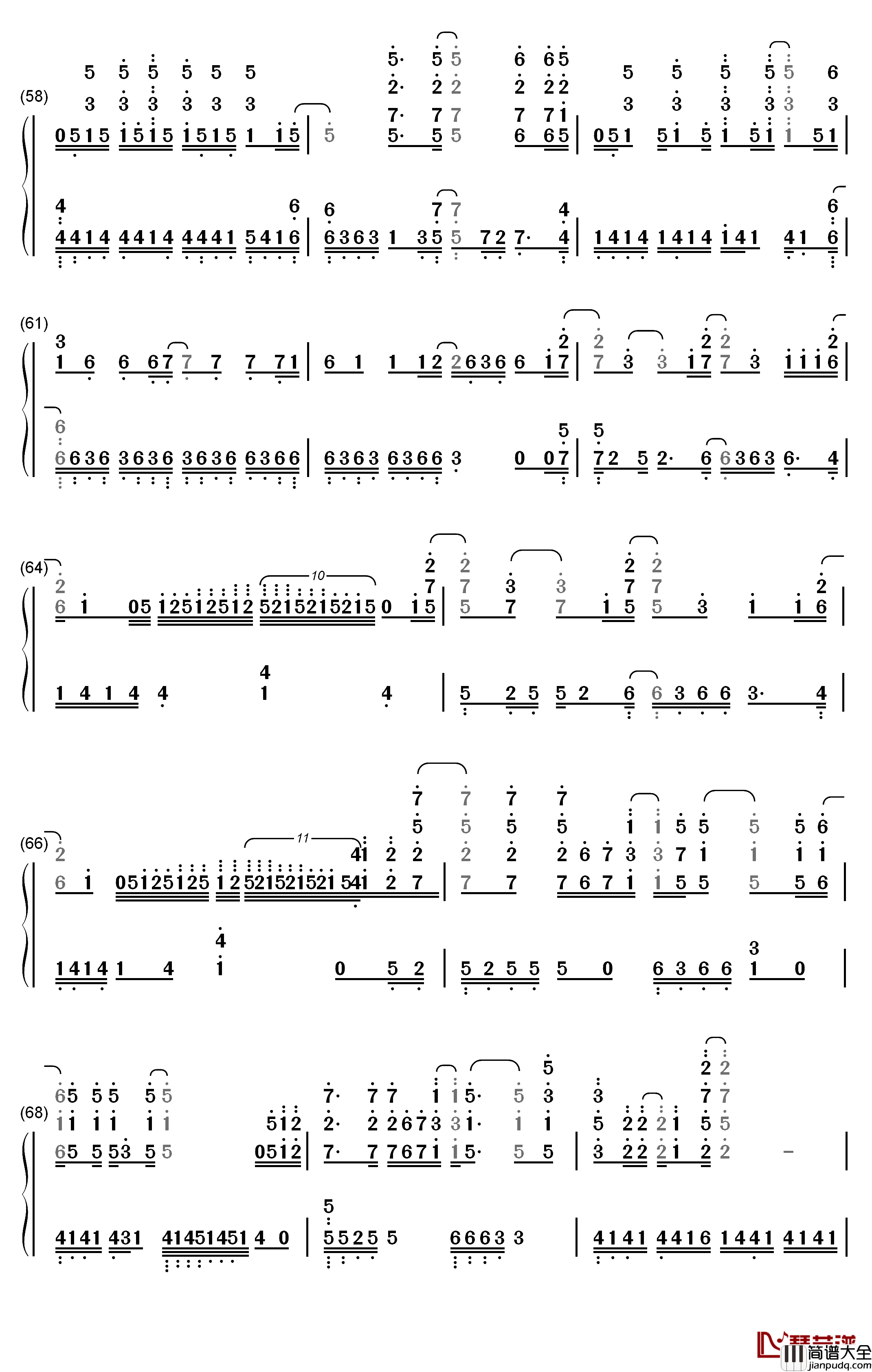 World_End钢琴简谱_数字双手_FLOW