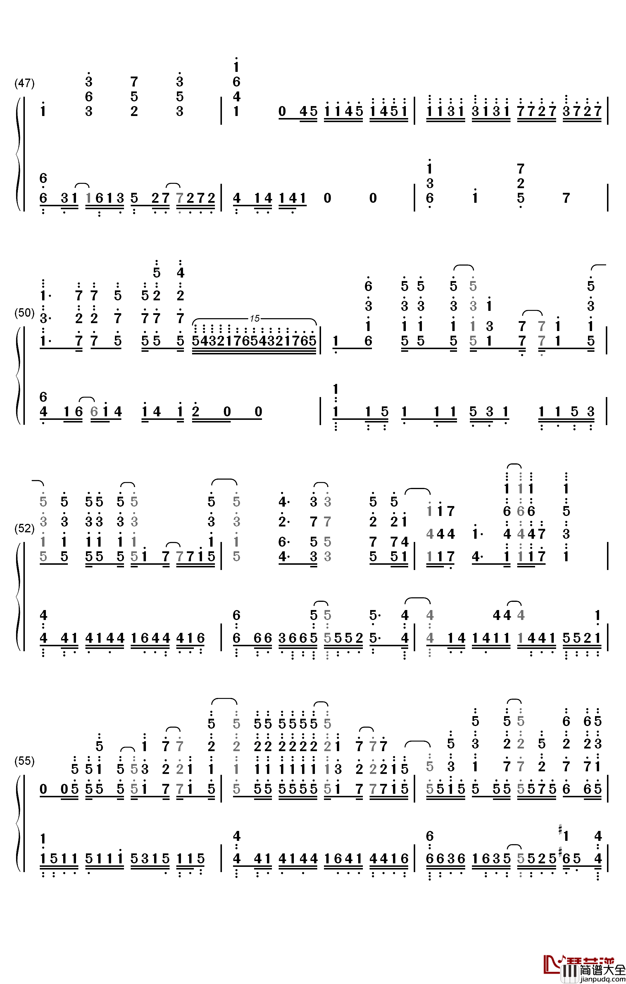 World_End钢琴简谱_数字双手_FLOW