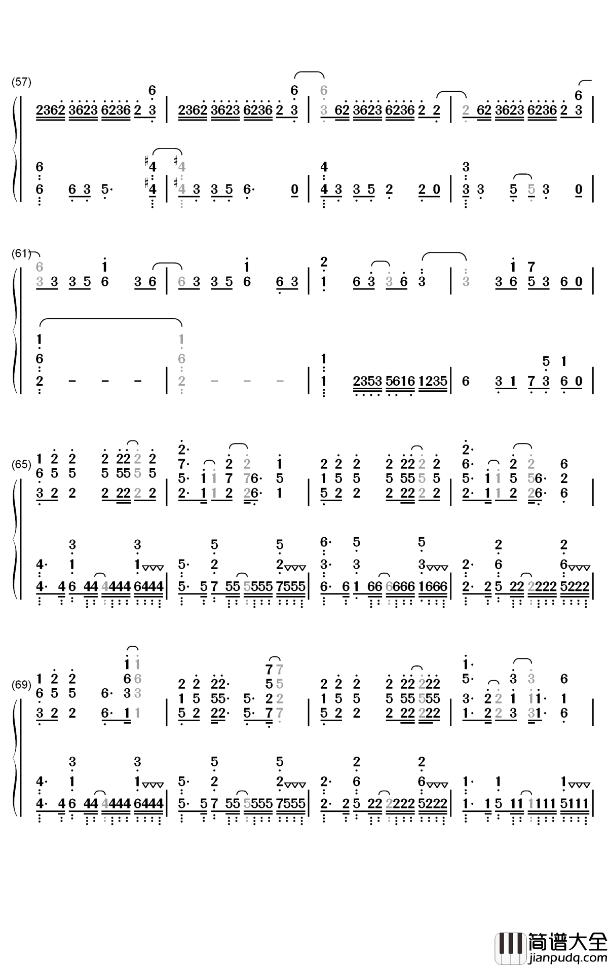 Chaos_Drifters钢琴简谱_数字双手_SawanoHiroyuki[nZk]_Jean_Ken_Johnny