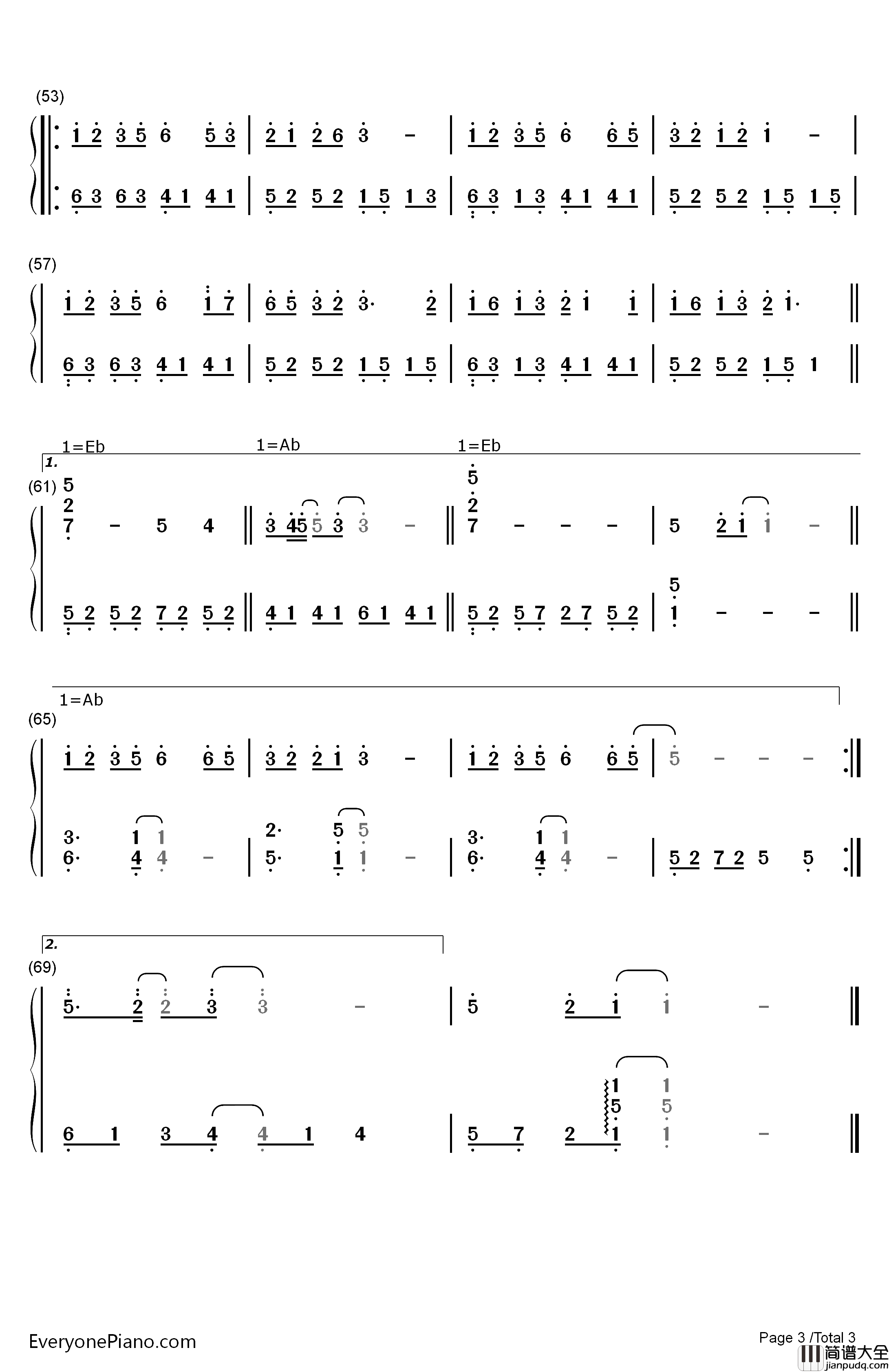 给未来钢琴简谱_数字双手_李现