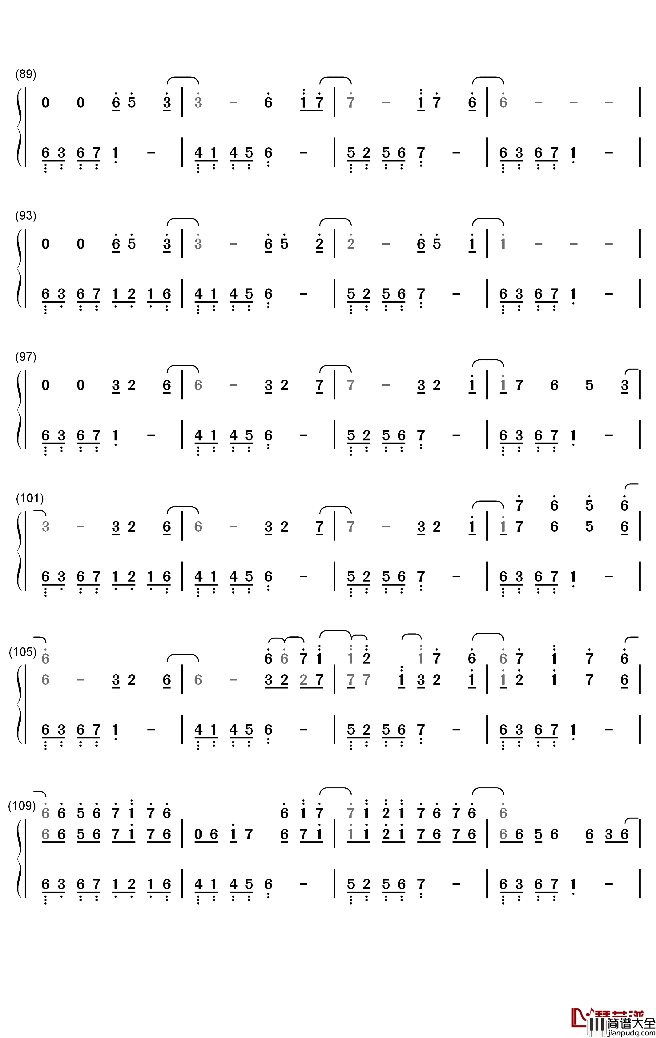 Asphyxia钢琴简谱_数字双手_逆时针向