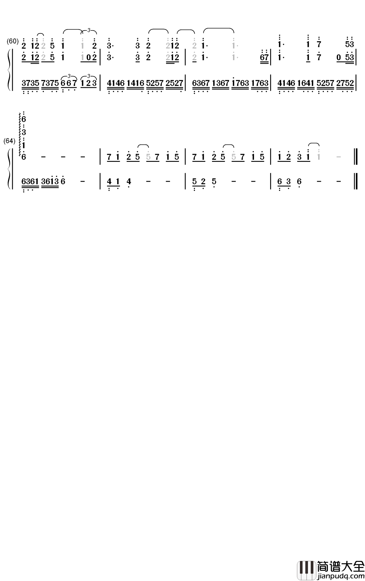 此生不换钢琴简谱_数字双手_青鸟飞鱼