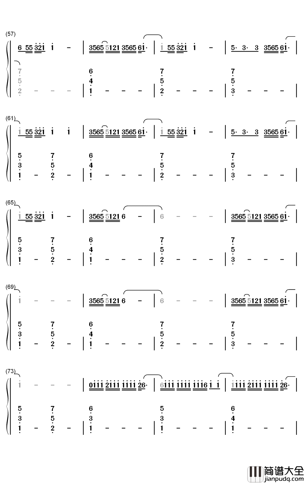 More_and_More钢琴简谱_数字双手_TWICE