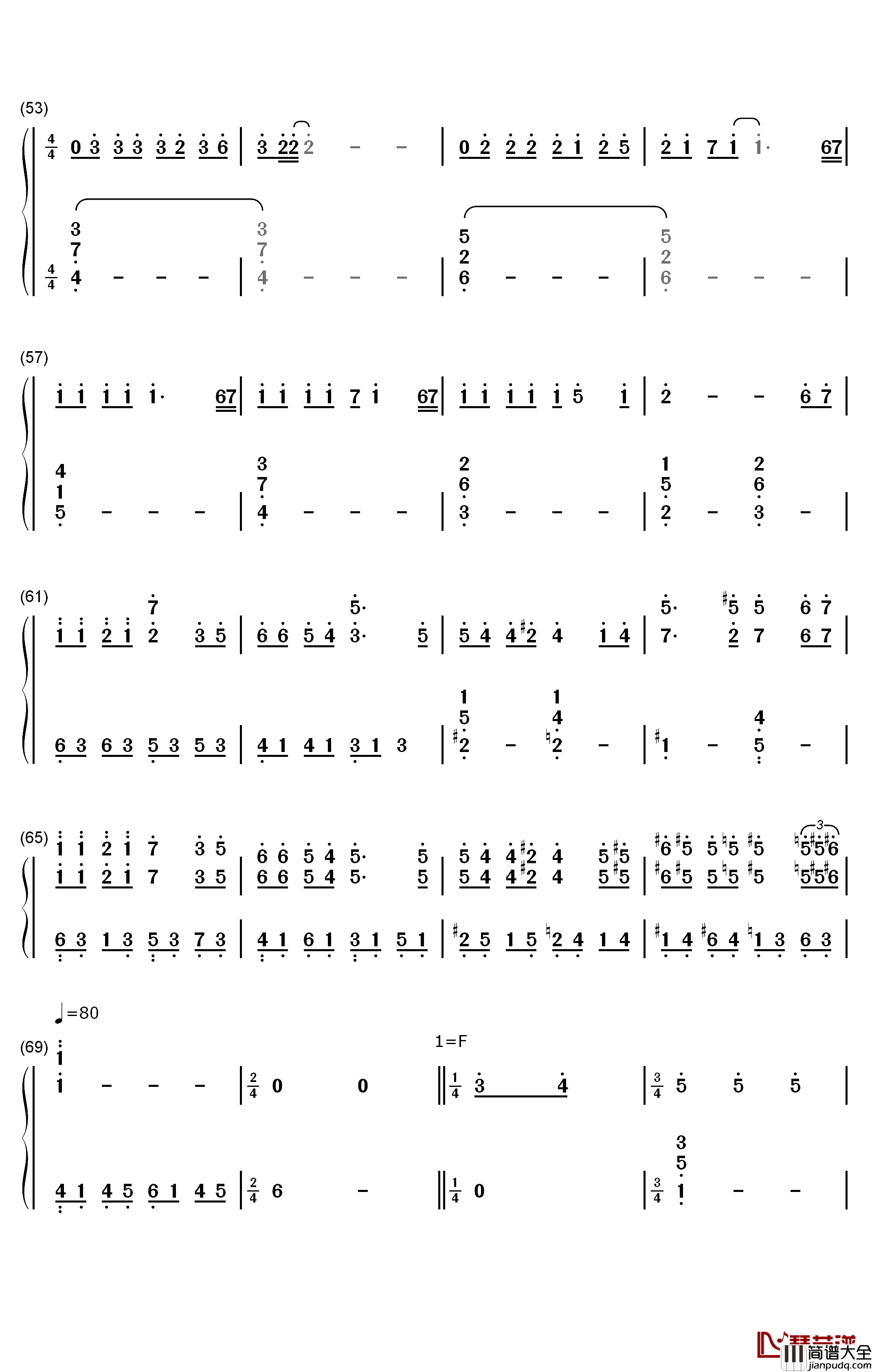 千与千寻BGM串烧钢琴简谱_数字双手_久石让