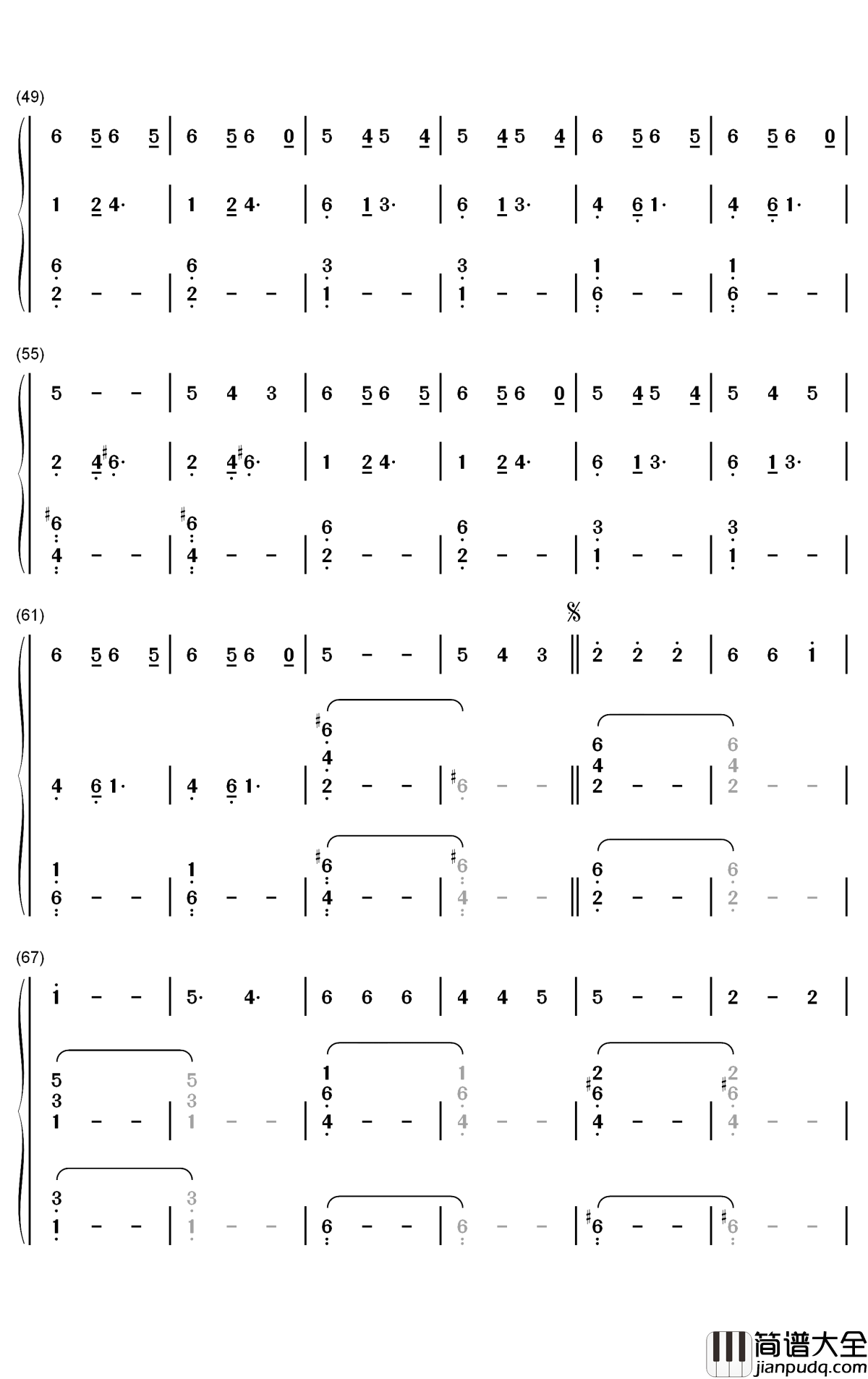 Lover_of_Mine钢琴简谱_数字双手_5_Seconds_of_Summer