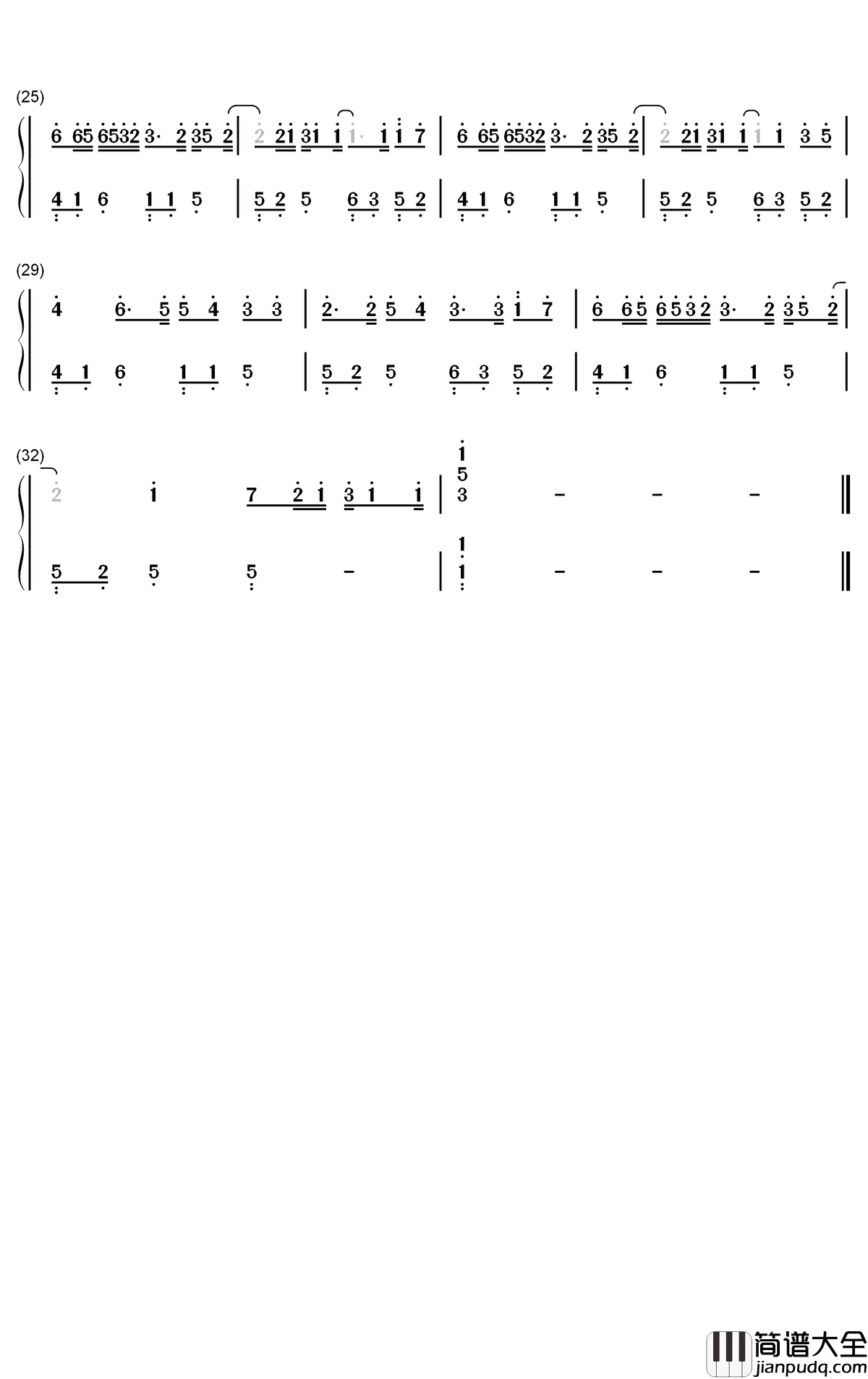 一百万个可能钢琴简谱_数字双手_Christine_Welch