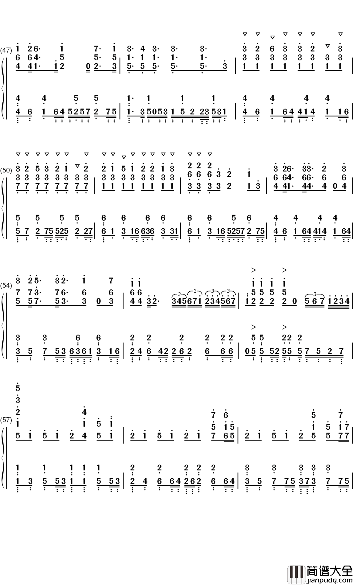 光の道標钢琴简谱_数字双手_鹿乃