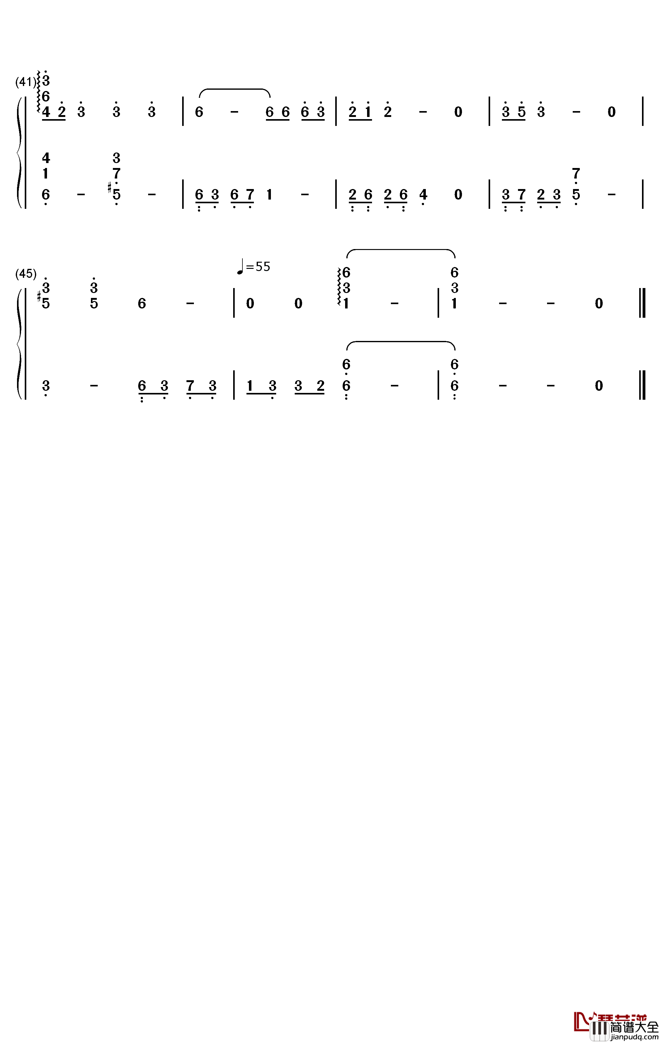 莫望钢琴简谱_数字双手_刘美麟