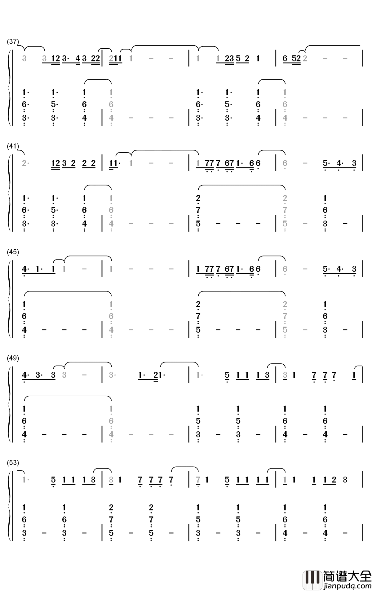 First_Man钢琴简谱_数字双手_Camila_Cabello