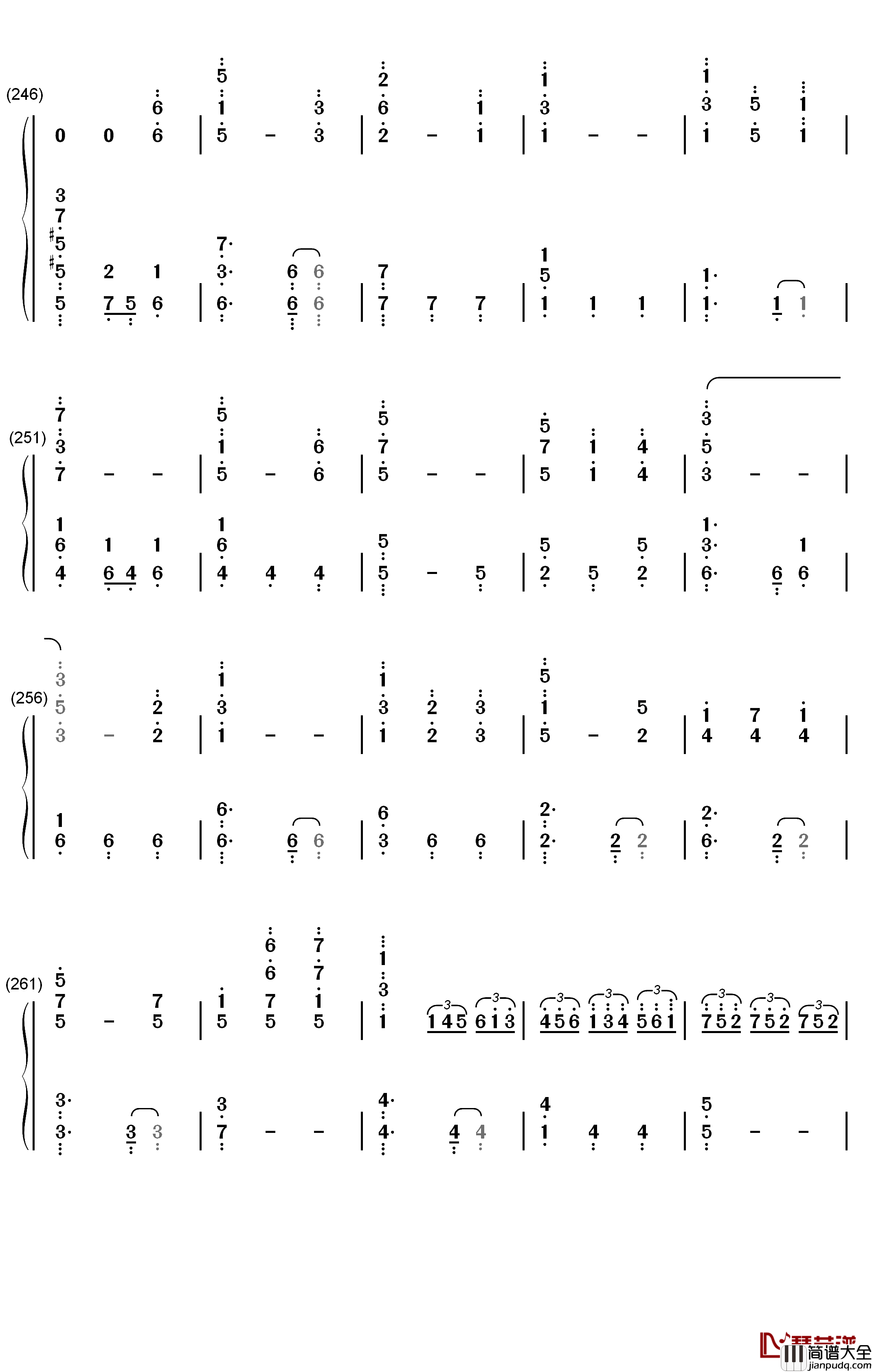 Unlasting钢琴简谱_数字双手_LiSA