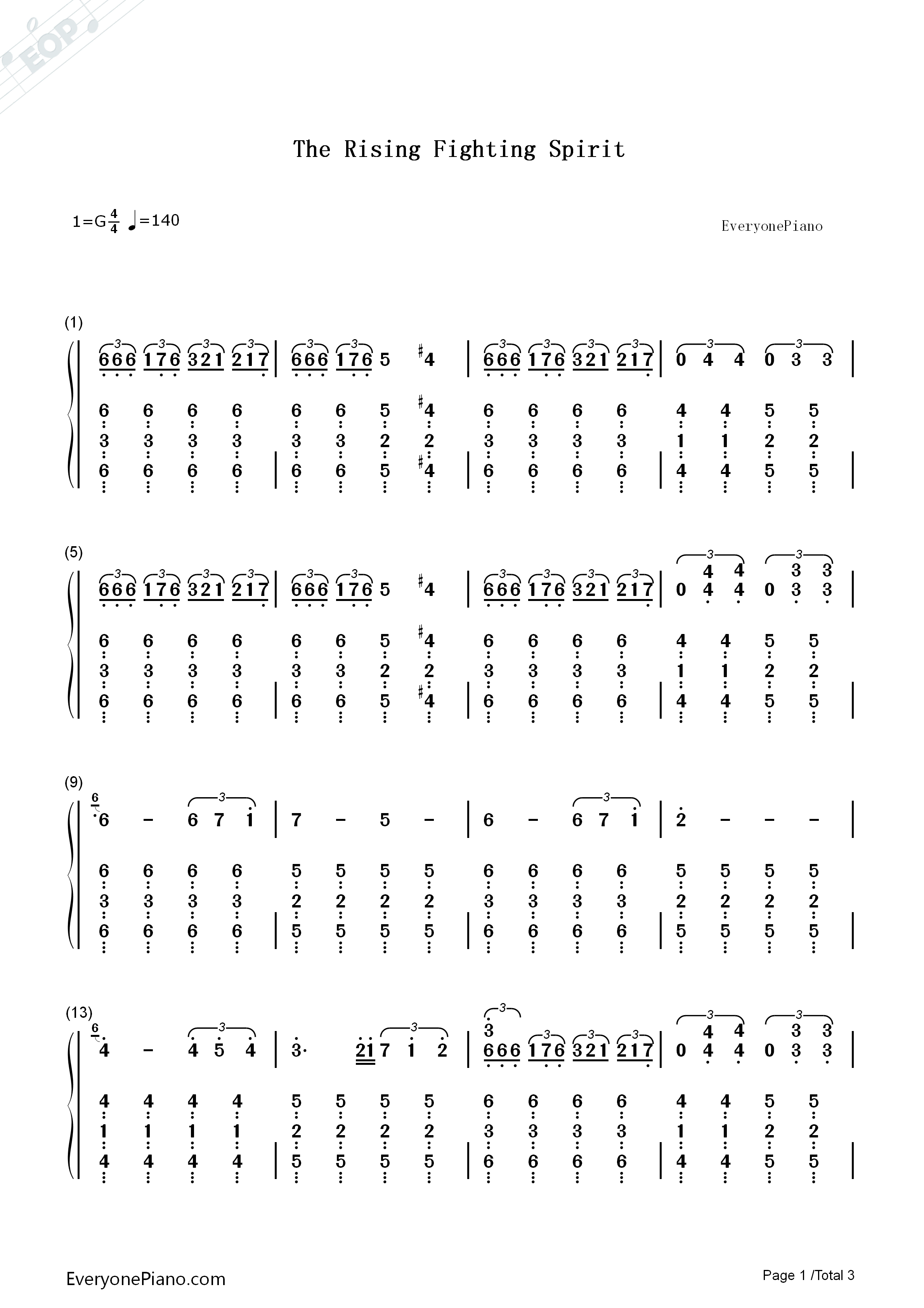 The_Rising_Fighting_Spirit钢琴简谱_火影忍者__Toshiro_Matsuda演唱