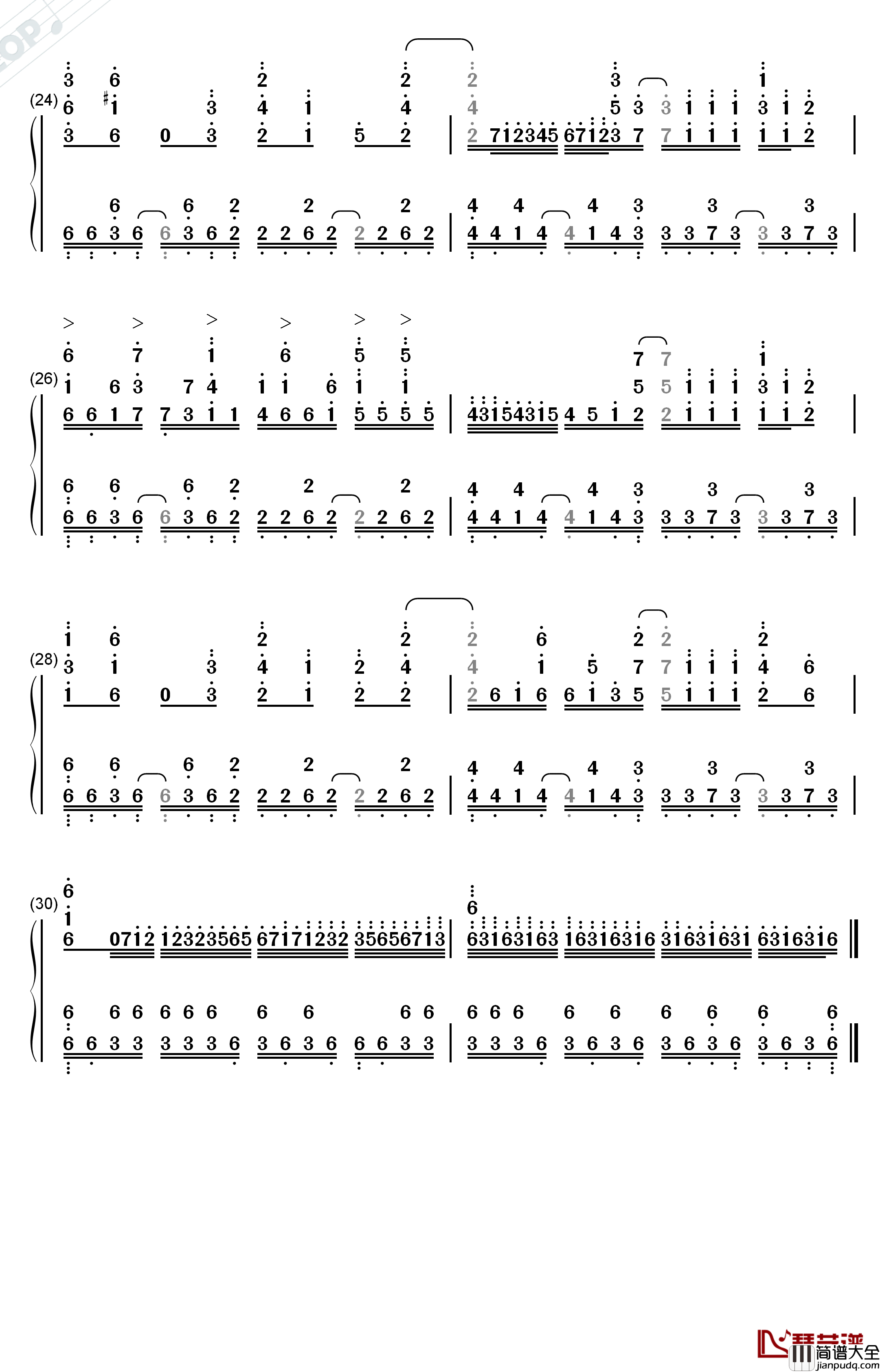 FLARE钢琴简谱_数字双手_Void_Chords_LIO