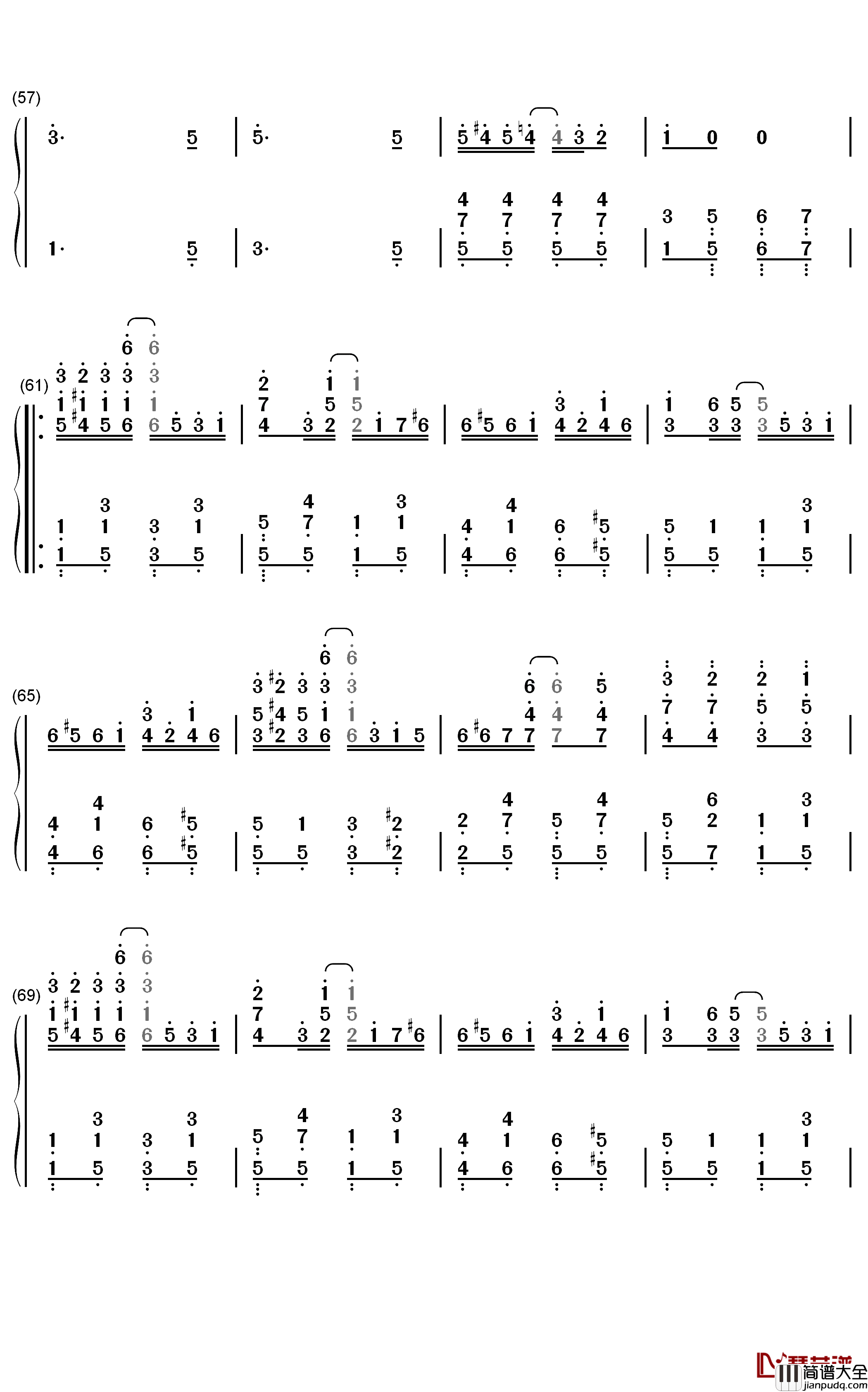 Felicity_Rag钢琴简谱_数字双手_Scott_Joplin