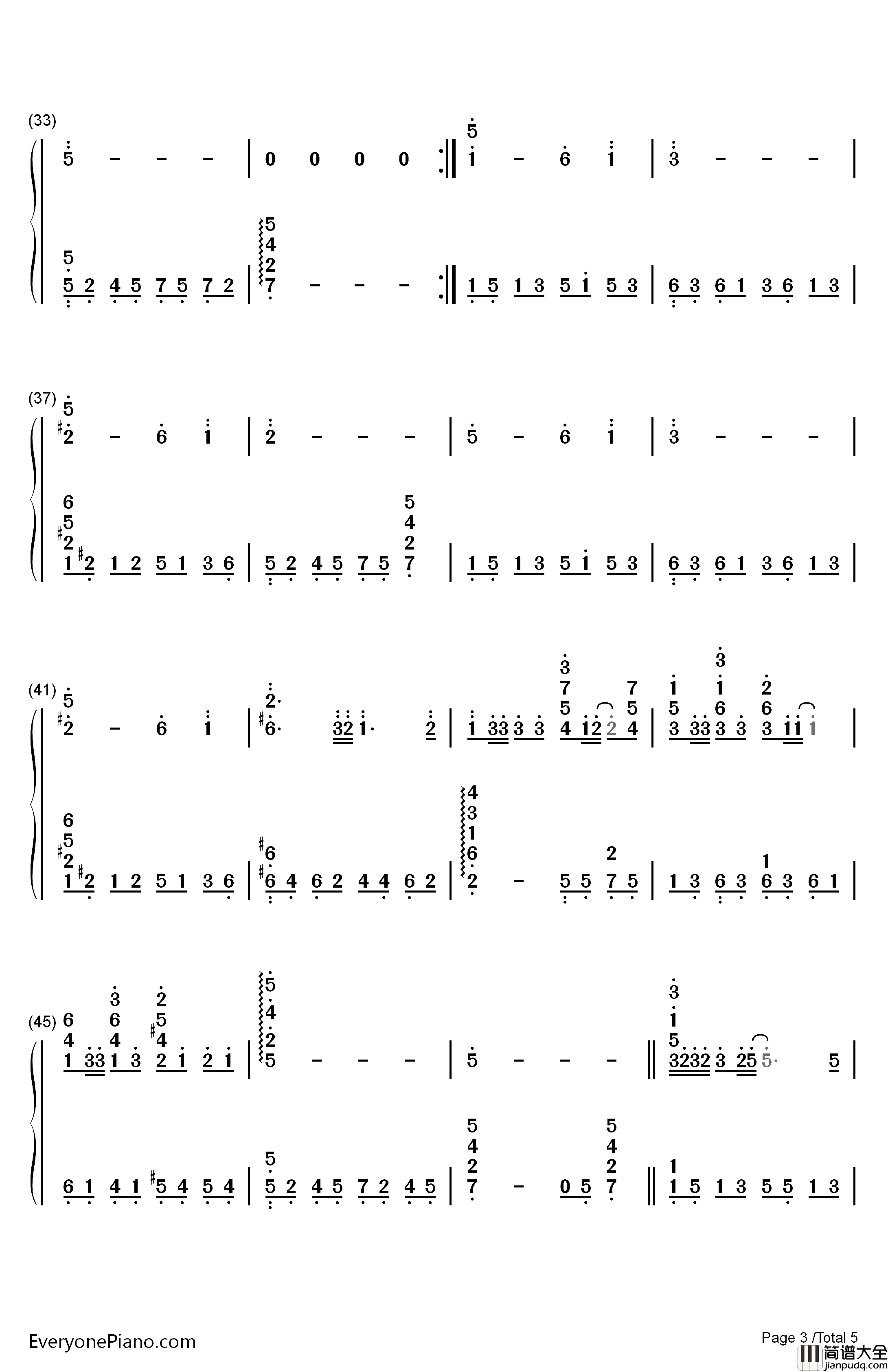 情人钢琴简谱_数字双手_Beyond