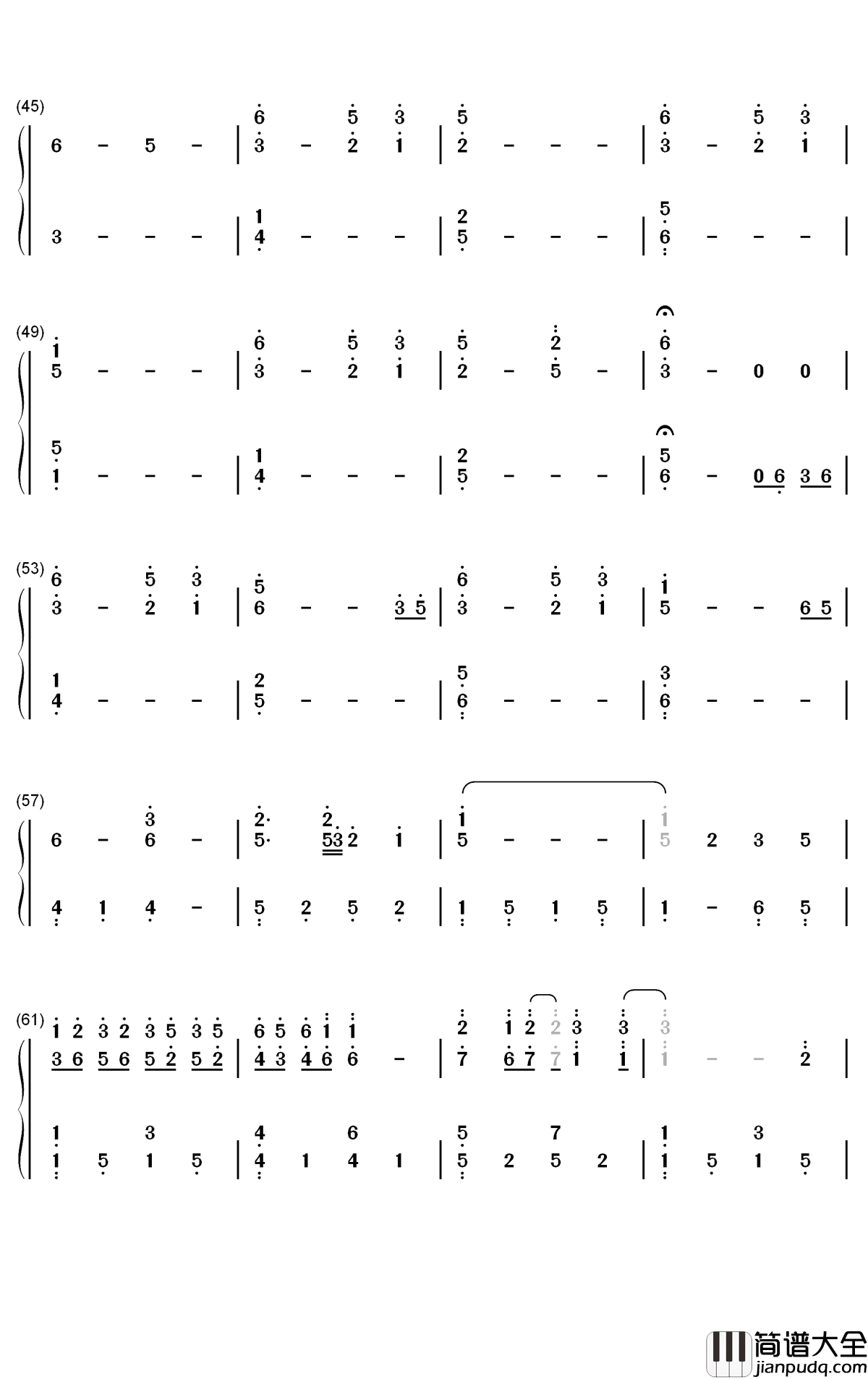 夢の歩みを見上げて钢琴简谱_数字双手_松本文纪