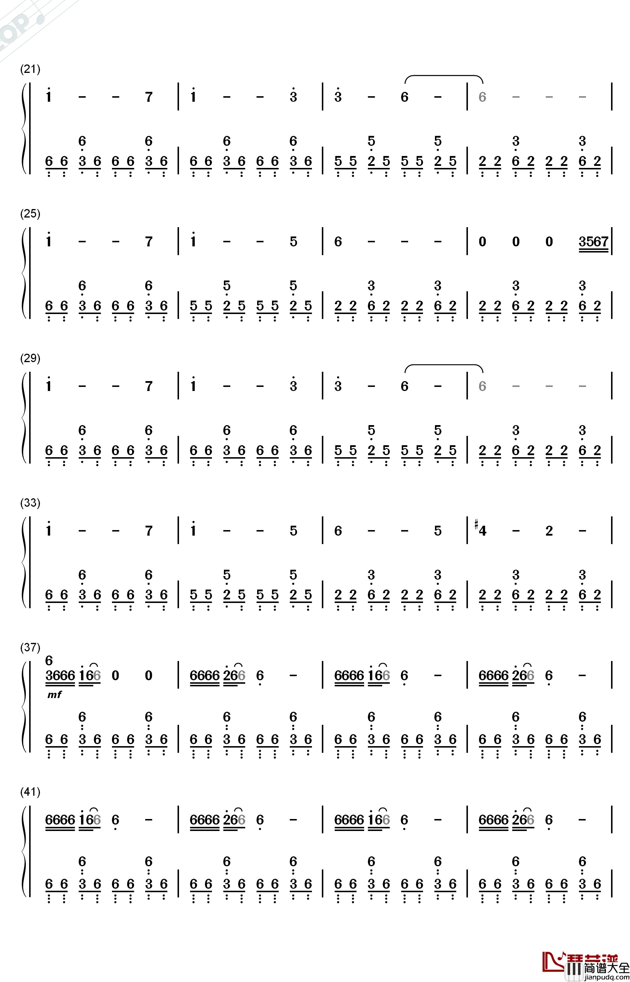 Sky钢琴简谱_数字双手_猎豹移动公司