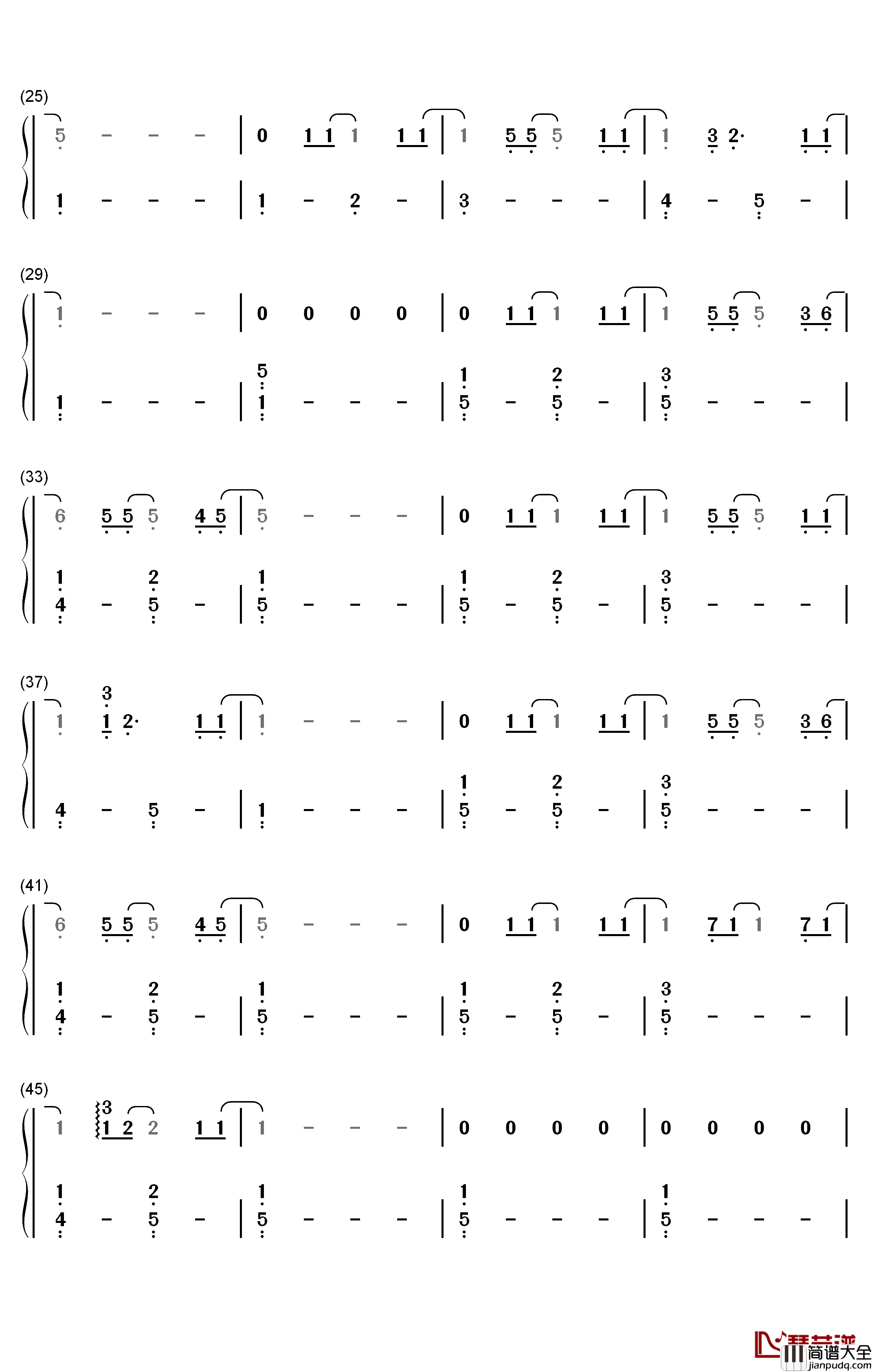 グランドエスケープ钢琴简谱_数字双手_Radwimps