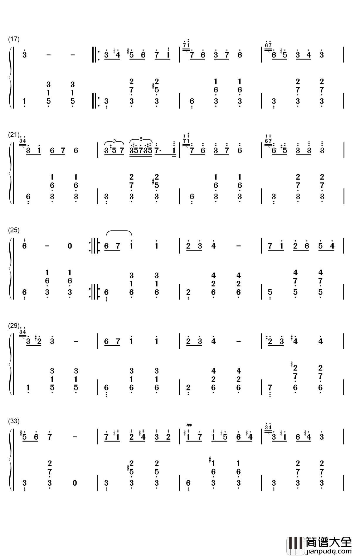 A小调圆舞曲钢琴简谱_数字双手_肖邦