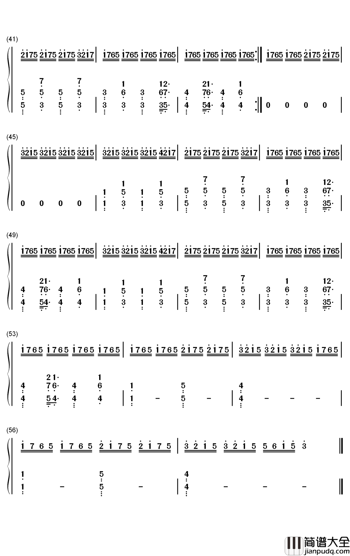 Daddy简谱_Coldplay歌曲_数字双手曲谱