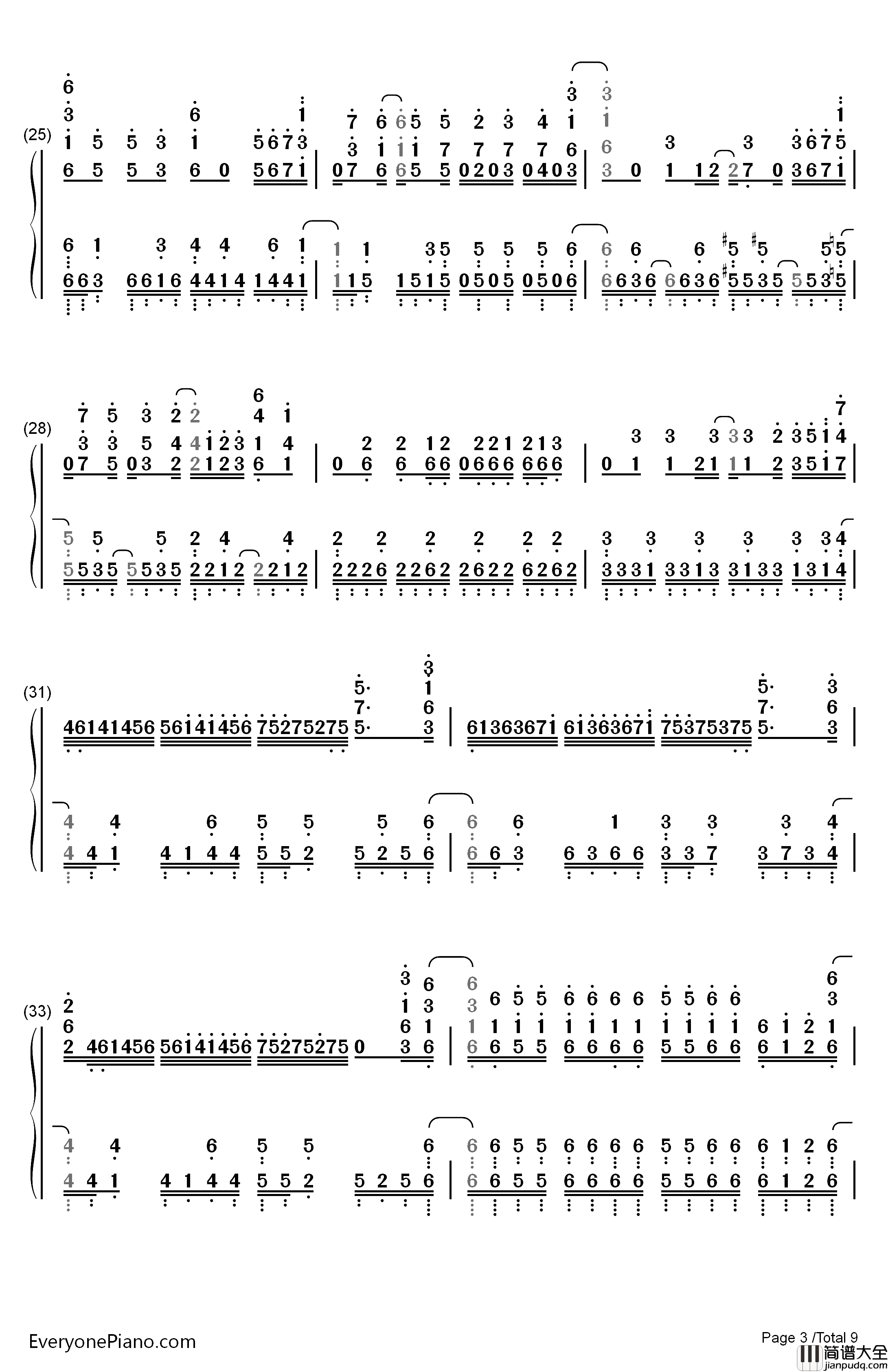 ADAMAS钢琴简谱_数字双手_LiSA